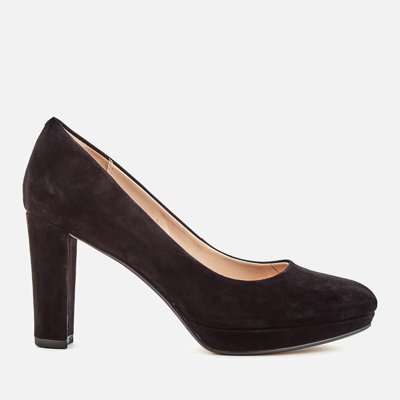 clarks ladies black court shoes