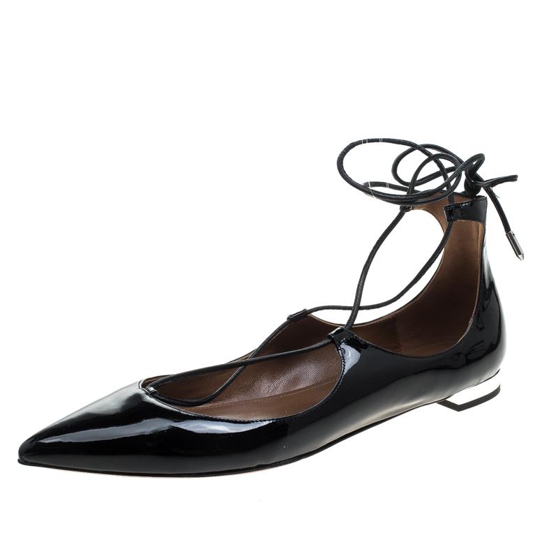 lace pointed toe flats