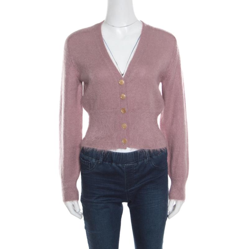 Lyst - Louis Vuitton Dusty Pink Mohair Rib Knit Tapered Waist Sweater Xs in Pink