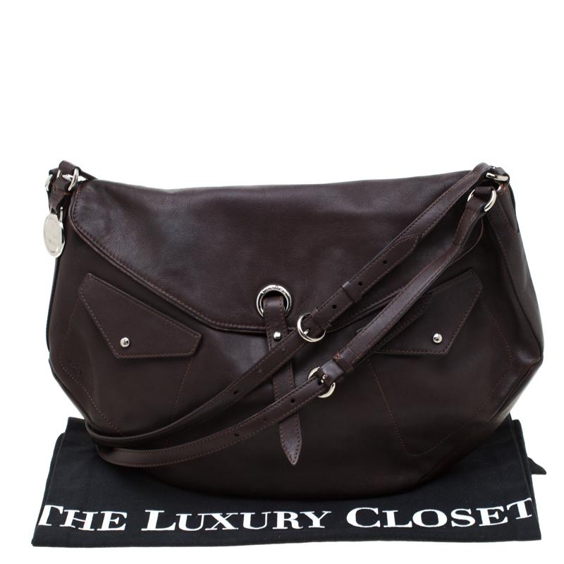 Lancel Dark Brown Leather Shoulder Bag Lyst