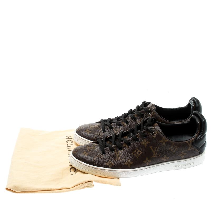 Louis Vuitton Brown Monogram Canvas And Black Leather Frontrow Low Top Sneakers Size 43 in Brown ...
