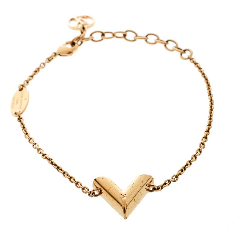 Louis Vuitton Essential V Gold Tone Bracelet in Metallic - Lyst