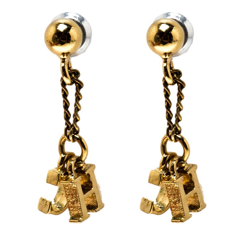 Lyst Carolina Herrera Ch Tone Drop Earrings In Metallic Carolina Herrera