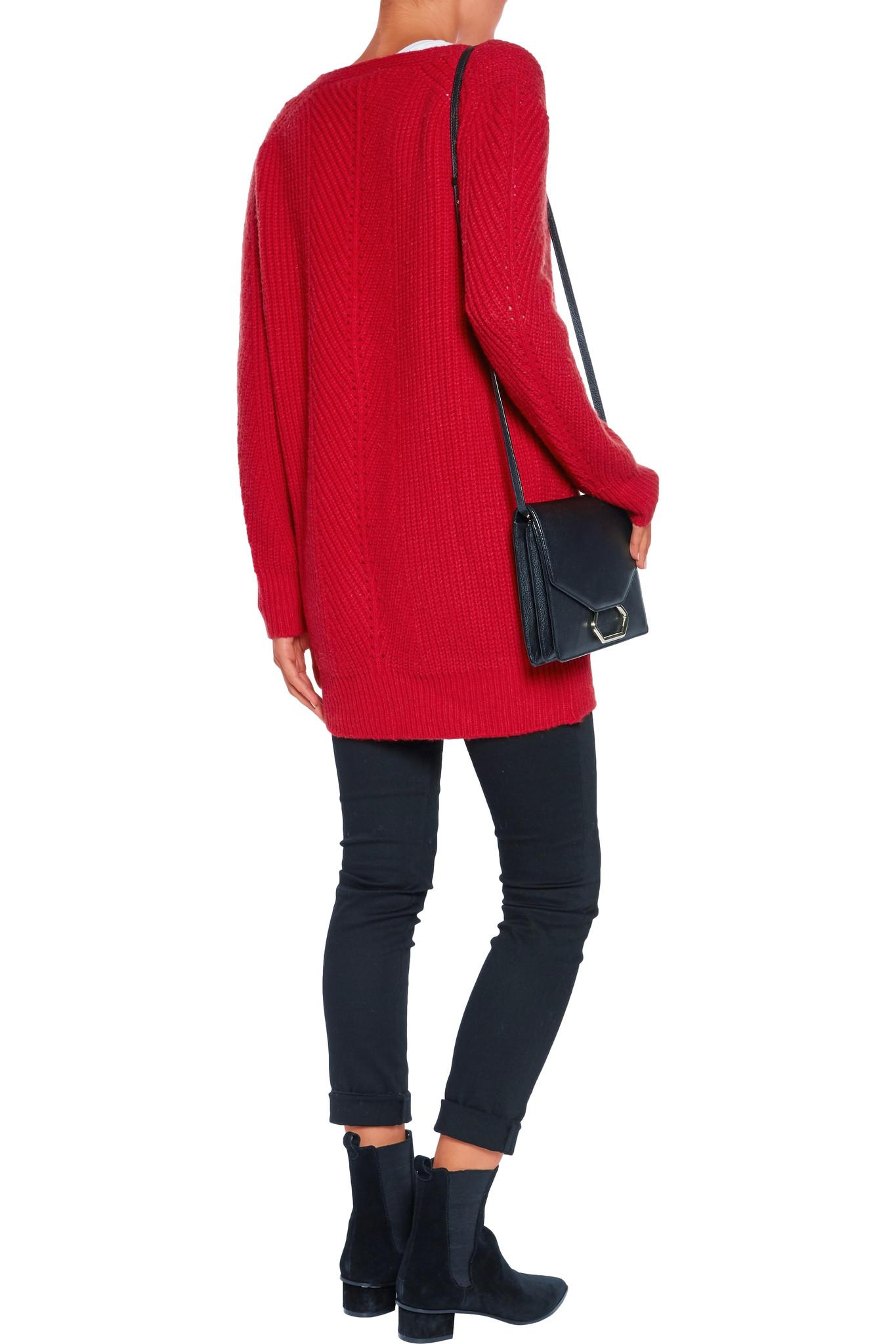  Maje  Cable knit Cardigan  in Red Lyst