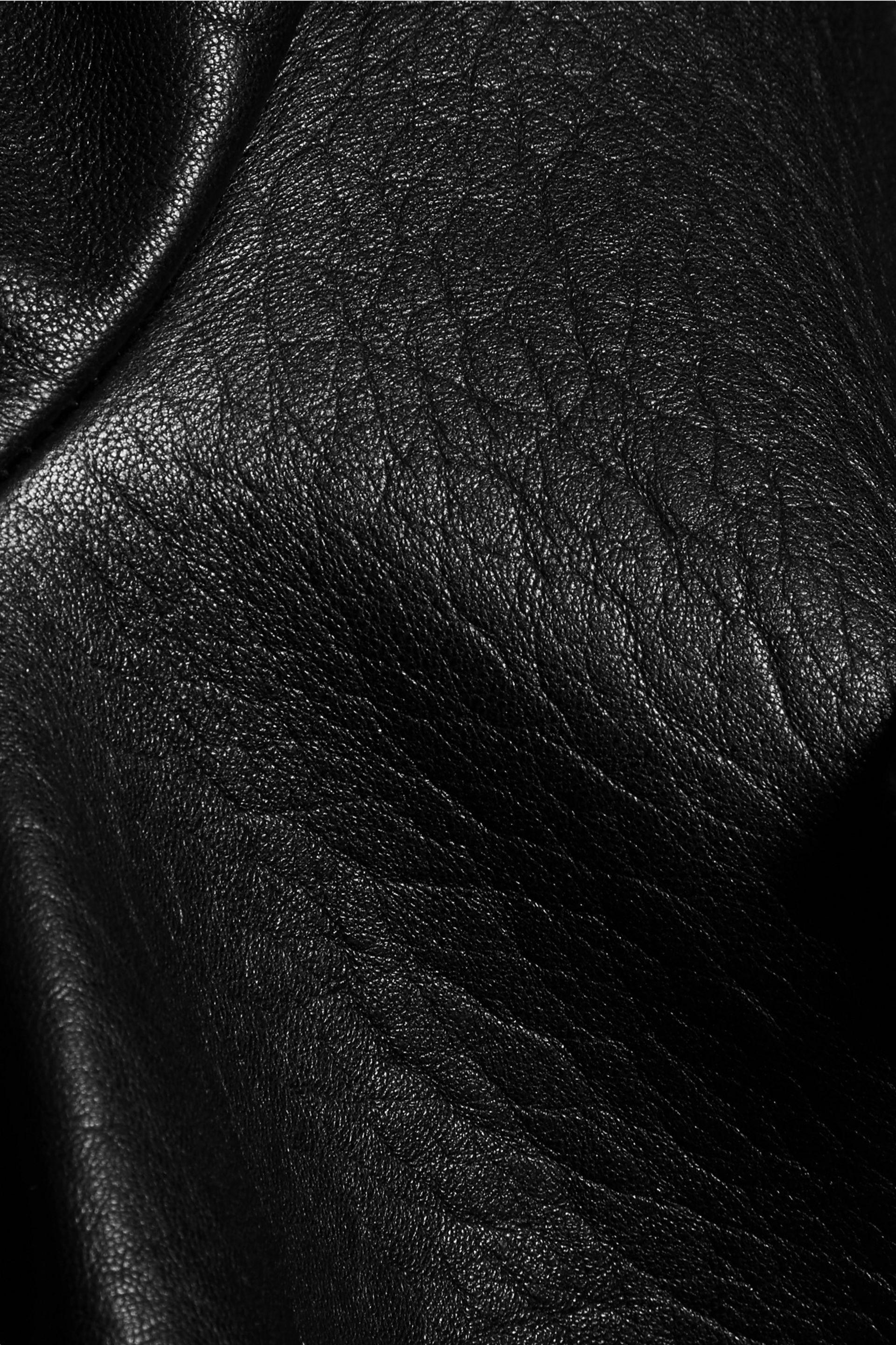 Diane Von Furstenberg Tadessa Textured Leather Biker Jacket In Black Gallery