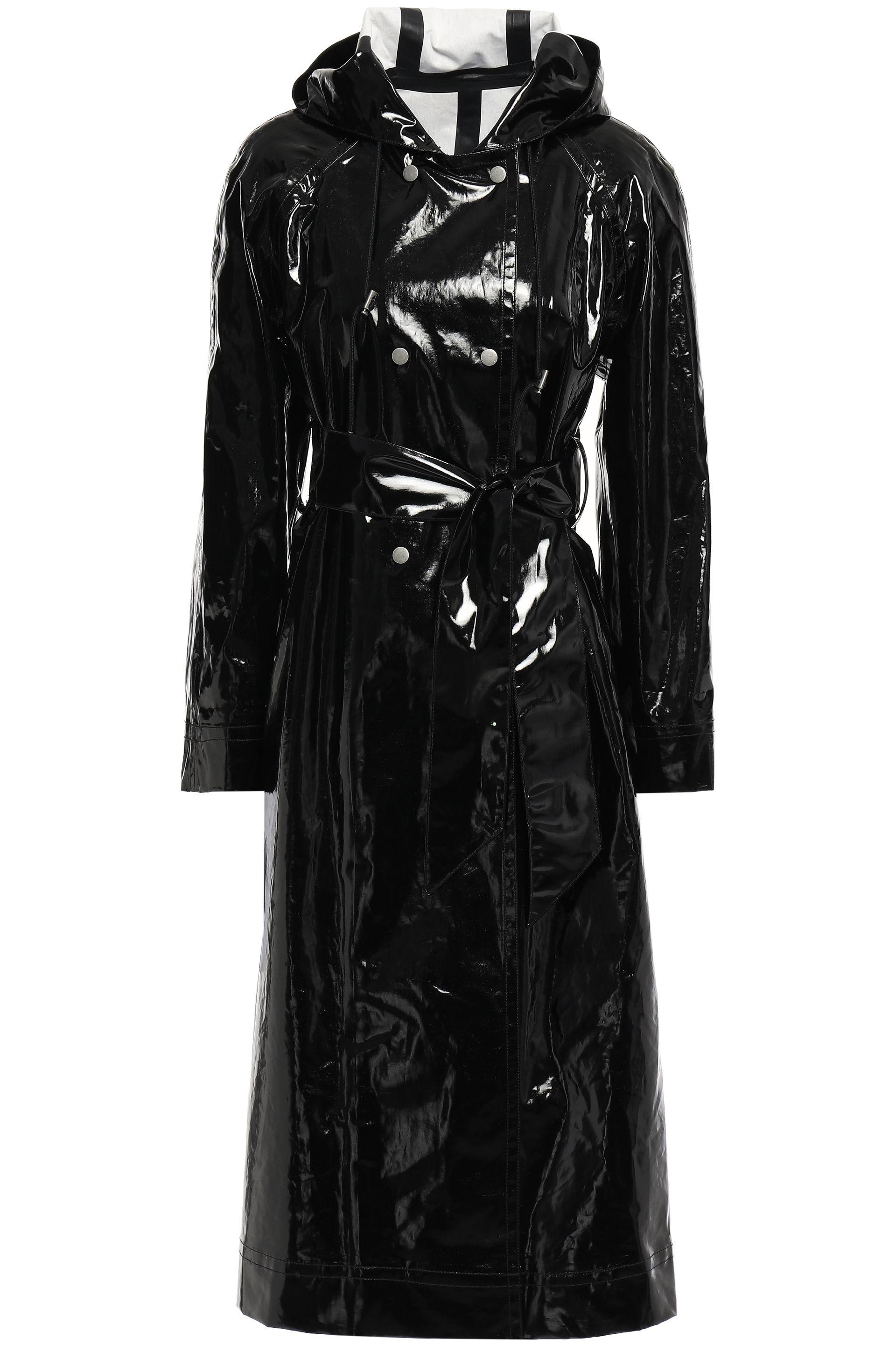 ALEXACHUNG Cotton Belted Vinyl Trench Coat Black Lyst