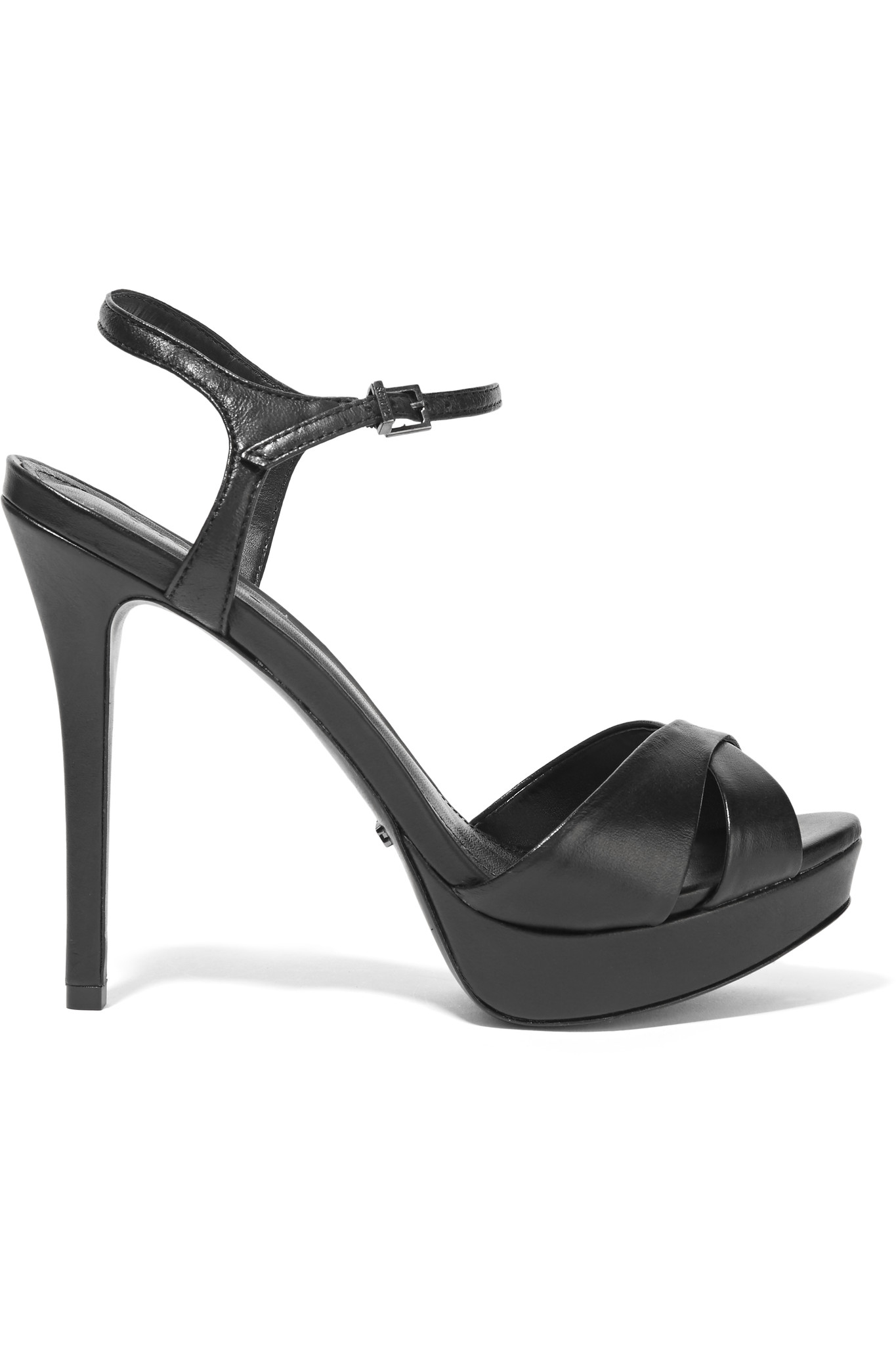 Schutz Leather Platform Sandals in Black | Lyst