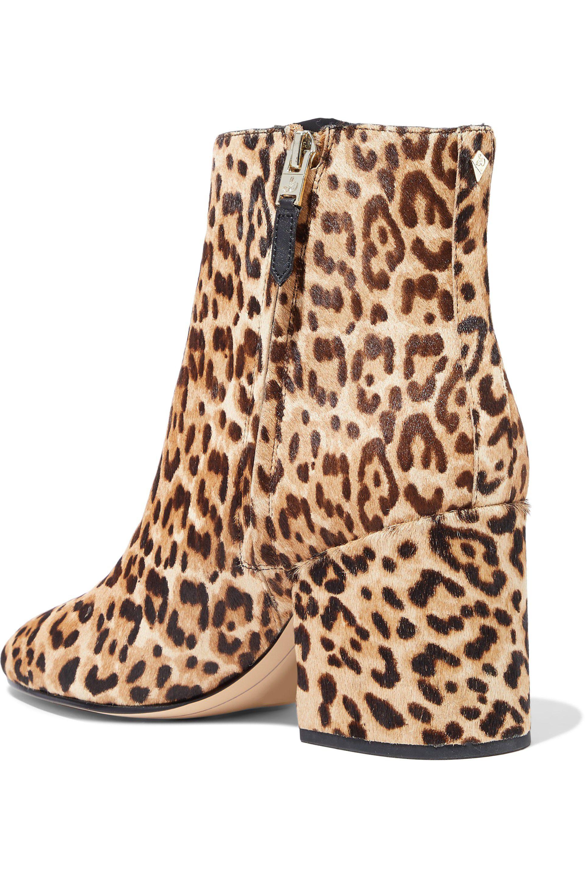 Sam Edelman Taye Leopard-print Calf Hair Ankle Boots Animal Print in