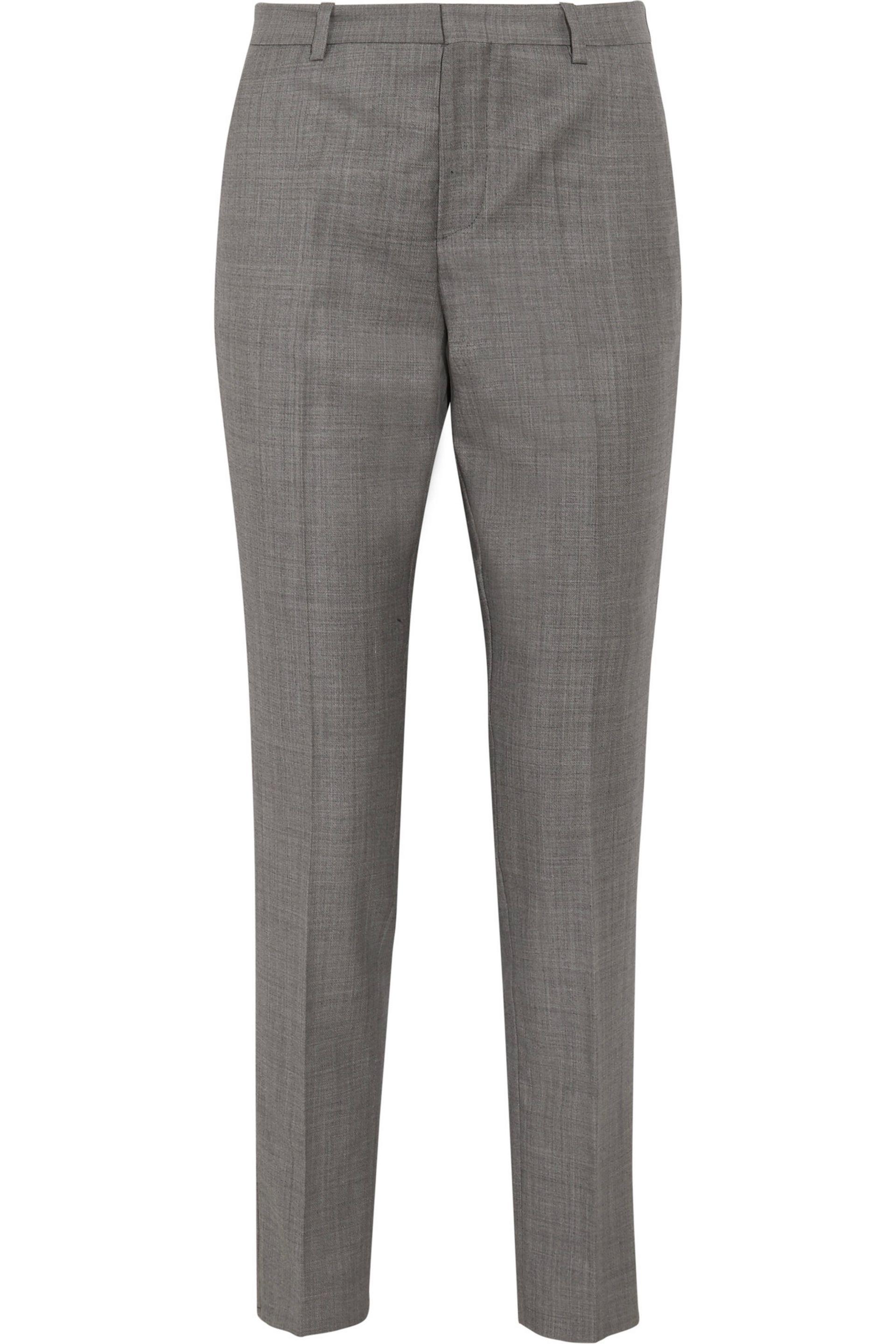 Lyst - Joseph Kong Super 100 Wool-twill Straight-leg Pants in Gray