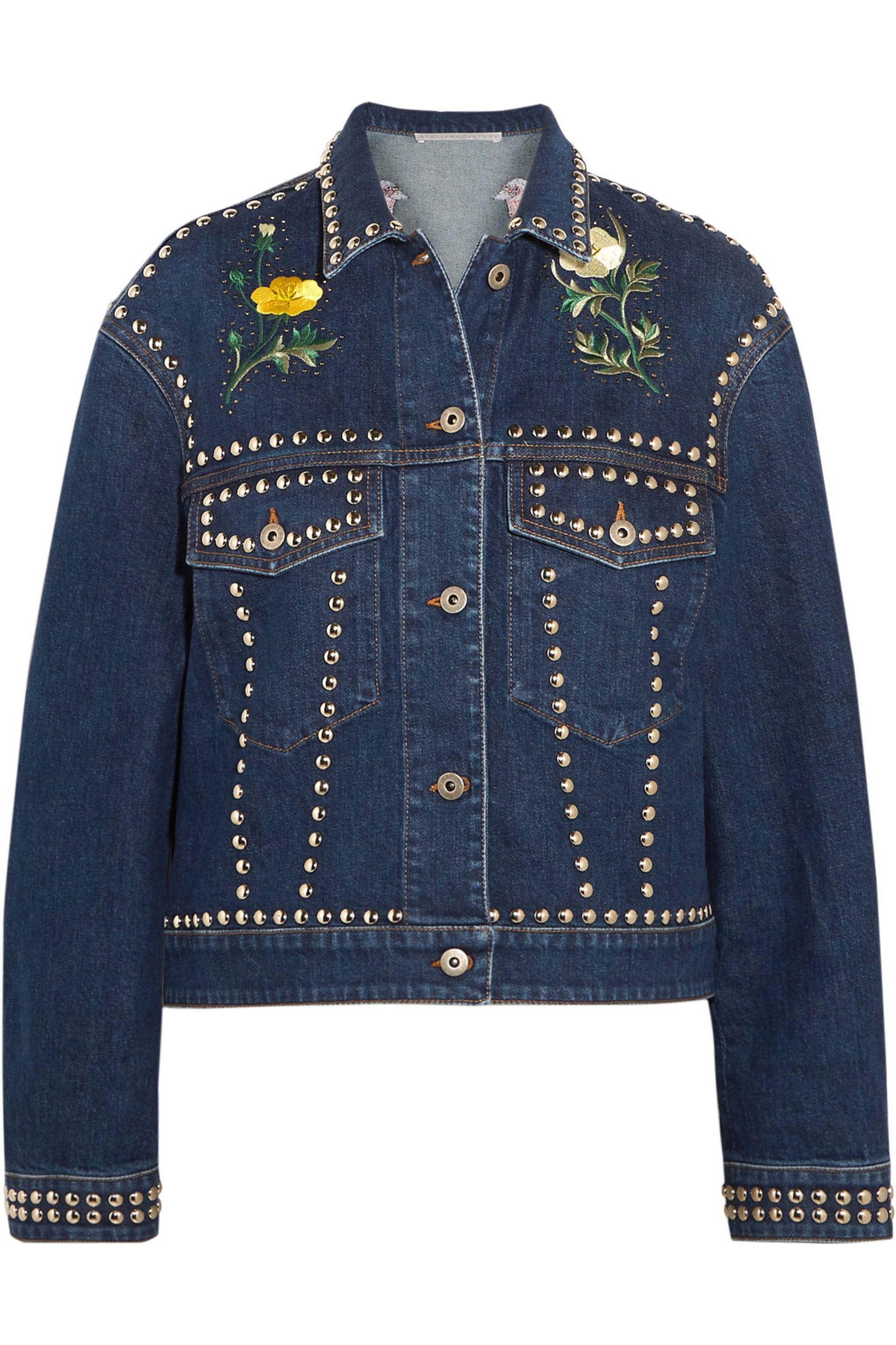 Lyst - Stella Mccartney Oversized Embellished Denim Jacket in Blue