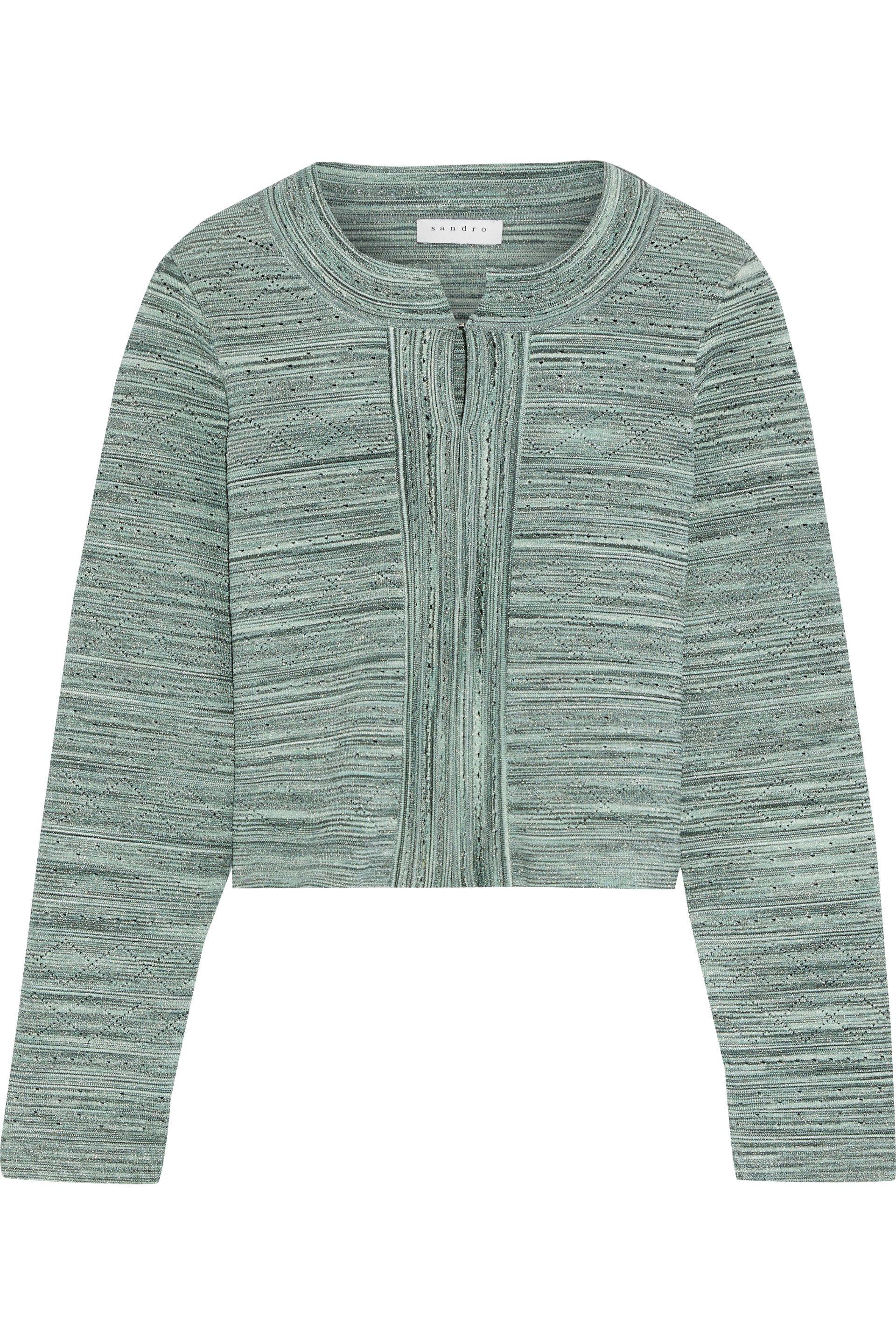 sandro lucas pointelle stitch cardigan