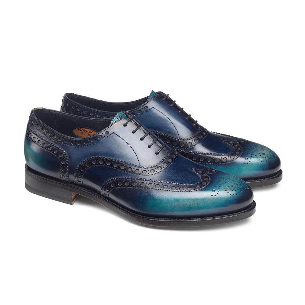 Santoni Blue Leather Brogues for Men - Lyst