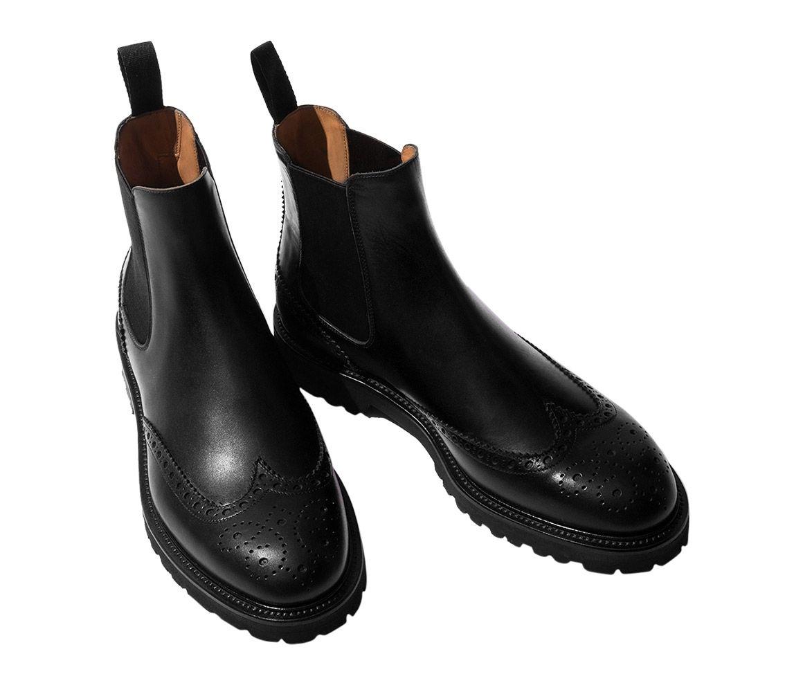 Lyst - SCAROSSO Keith Black Leather Chelsea Boots in Black for Men