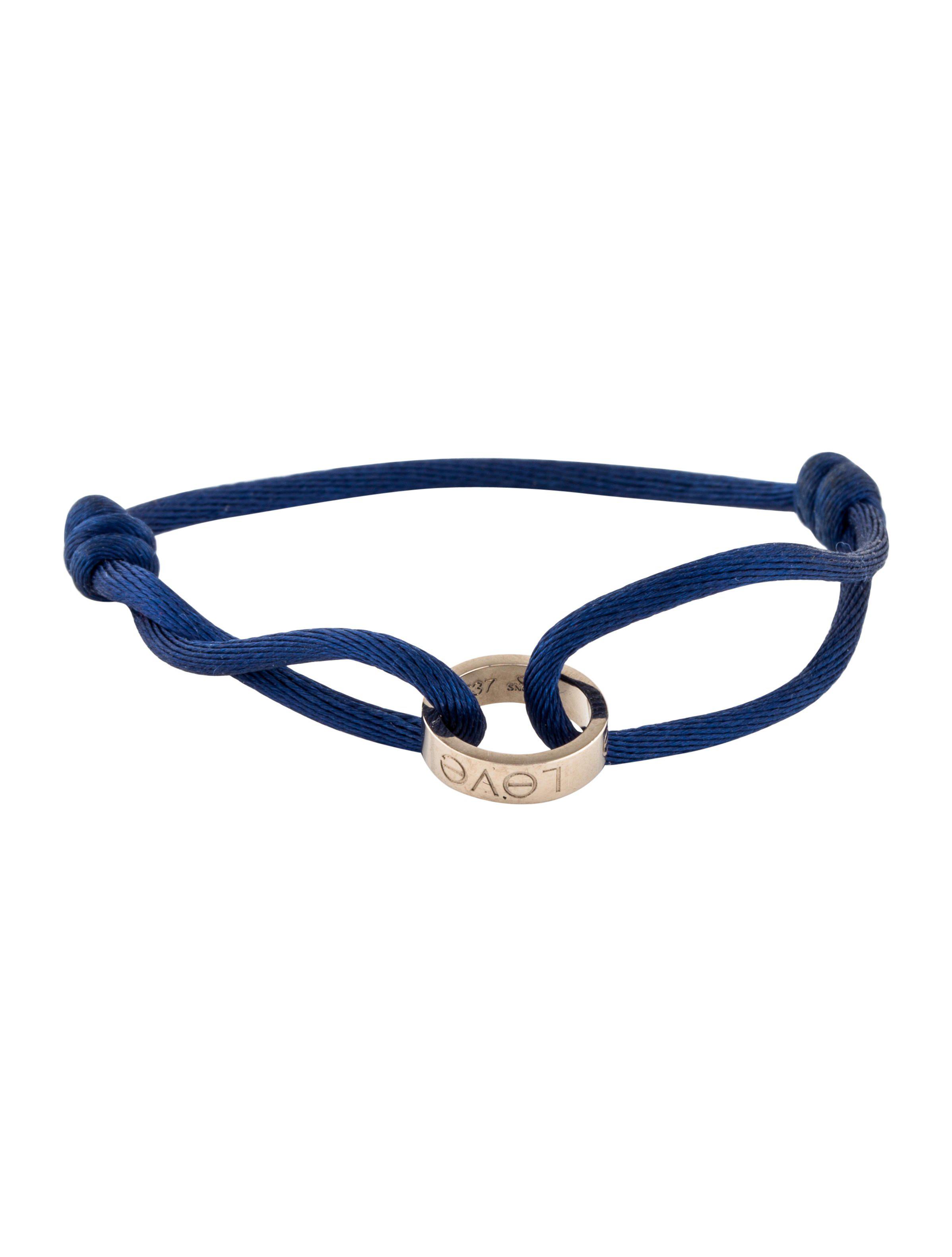 Lyst Cartier Love Cord Bracelet White In Metallic Gallery Previously Sold At The Realreal Women S Cartier Love Bracelet