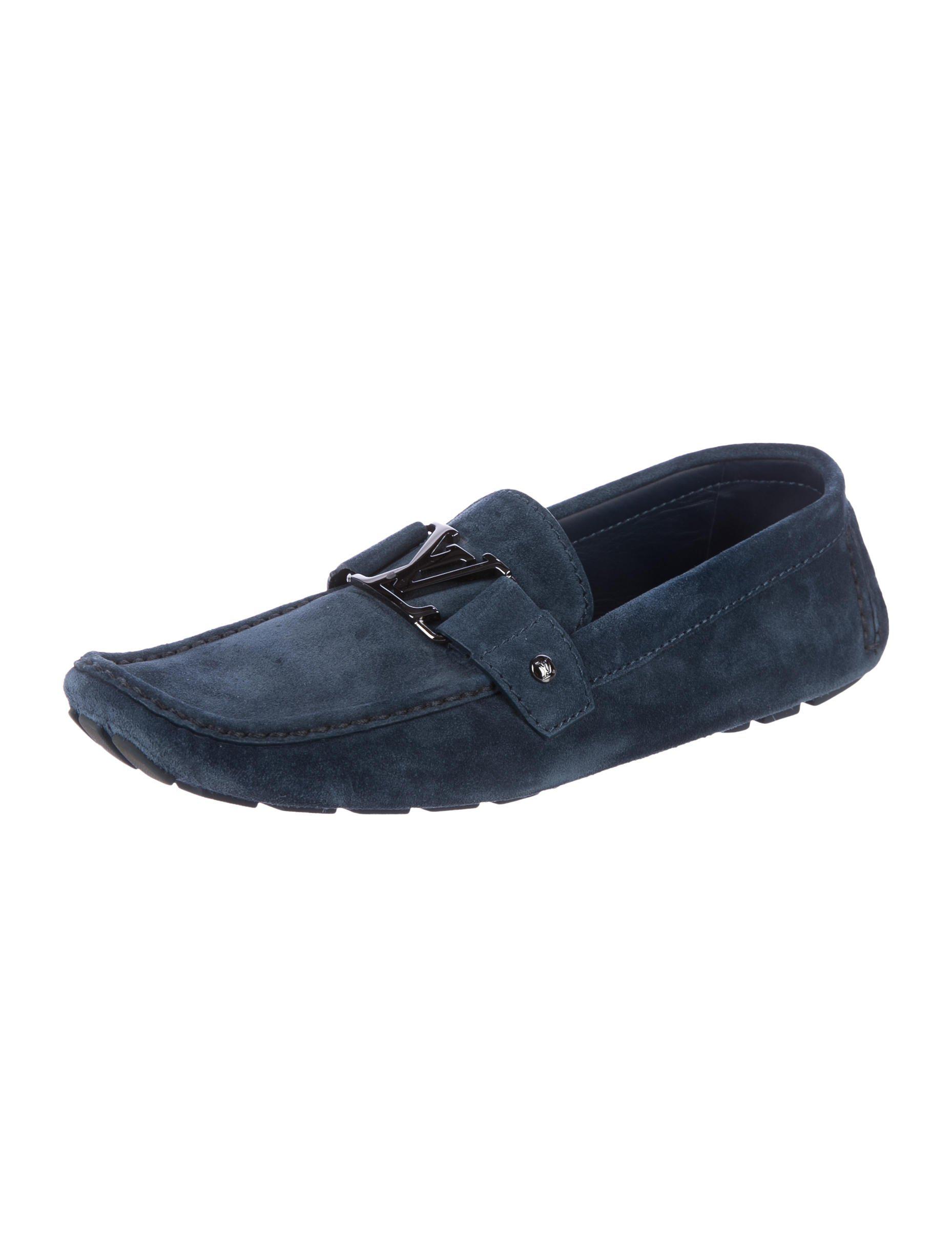 Lyst - Louis Vuitton Monte Carlo Suede Loafers in Blue for Men