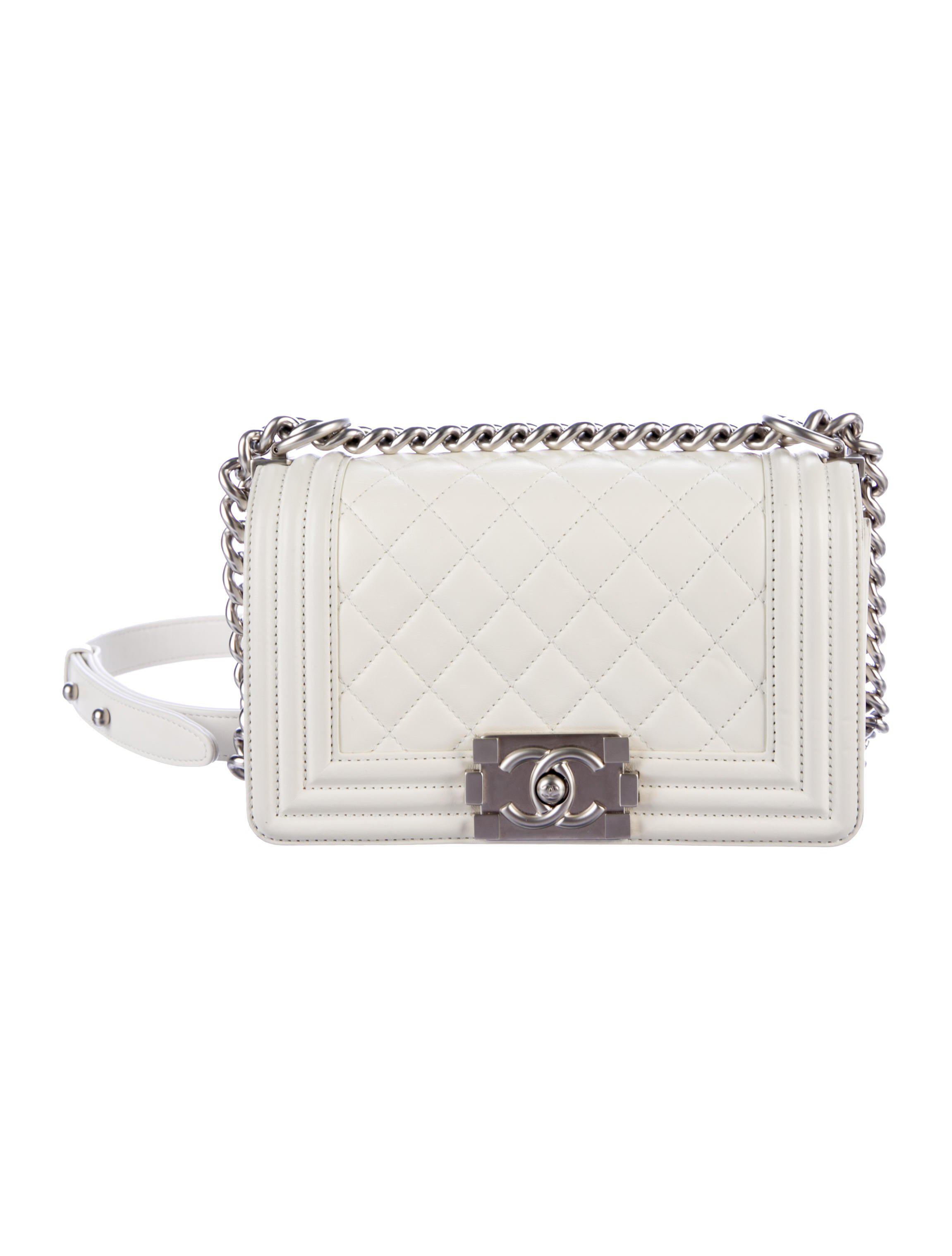 Lyst Chanel Small Boy Bag White In Metallic Gallery