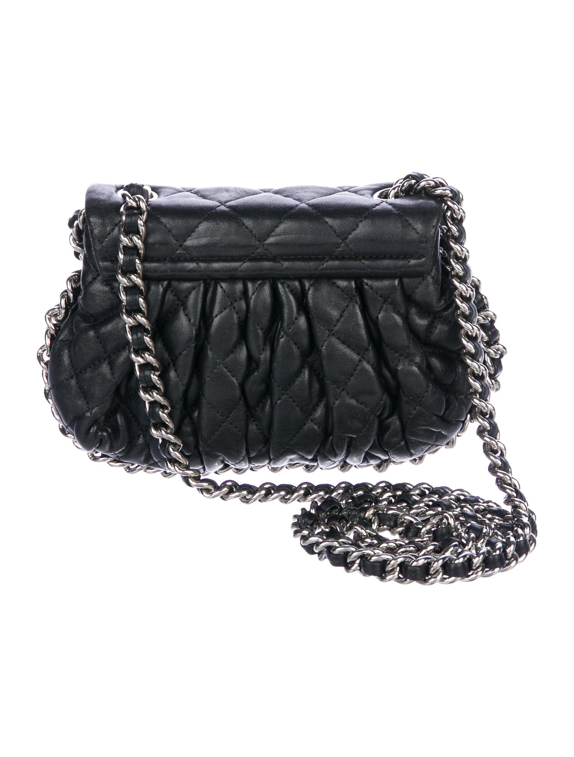 Lyst - Chanel Mini Chain Around Crossbody Bag Black in Metallic