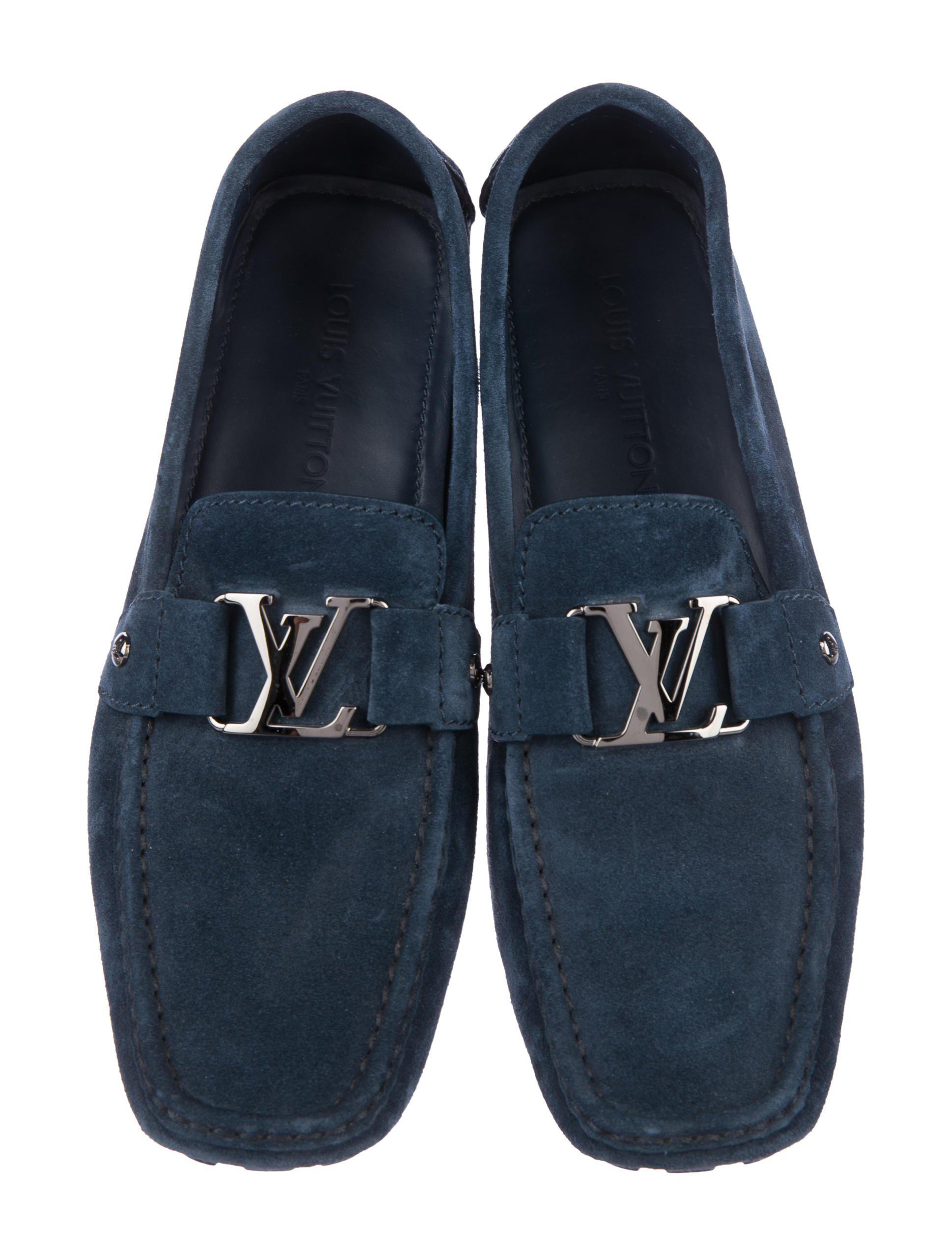 Lyst - Louis Vuitton Monte Carlo Suede Loafers in Blue for Men