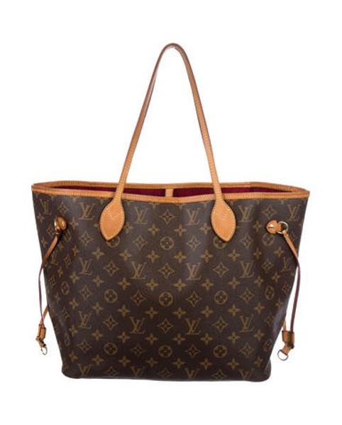 Lyst - Louis Vuitton Monogram Neverfull Mm Brown in Natural - Save 15.444015444015449%