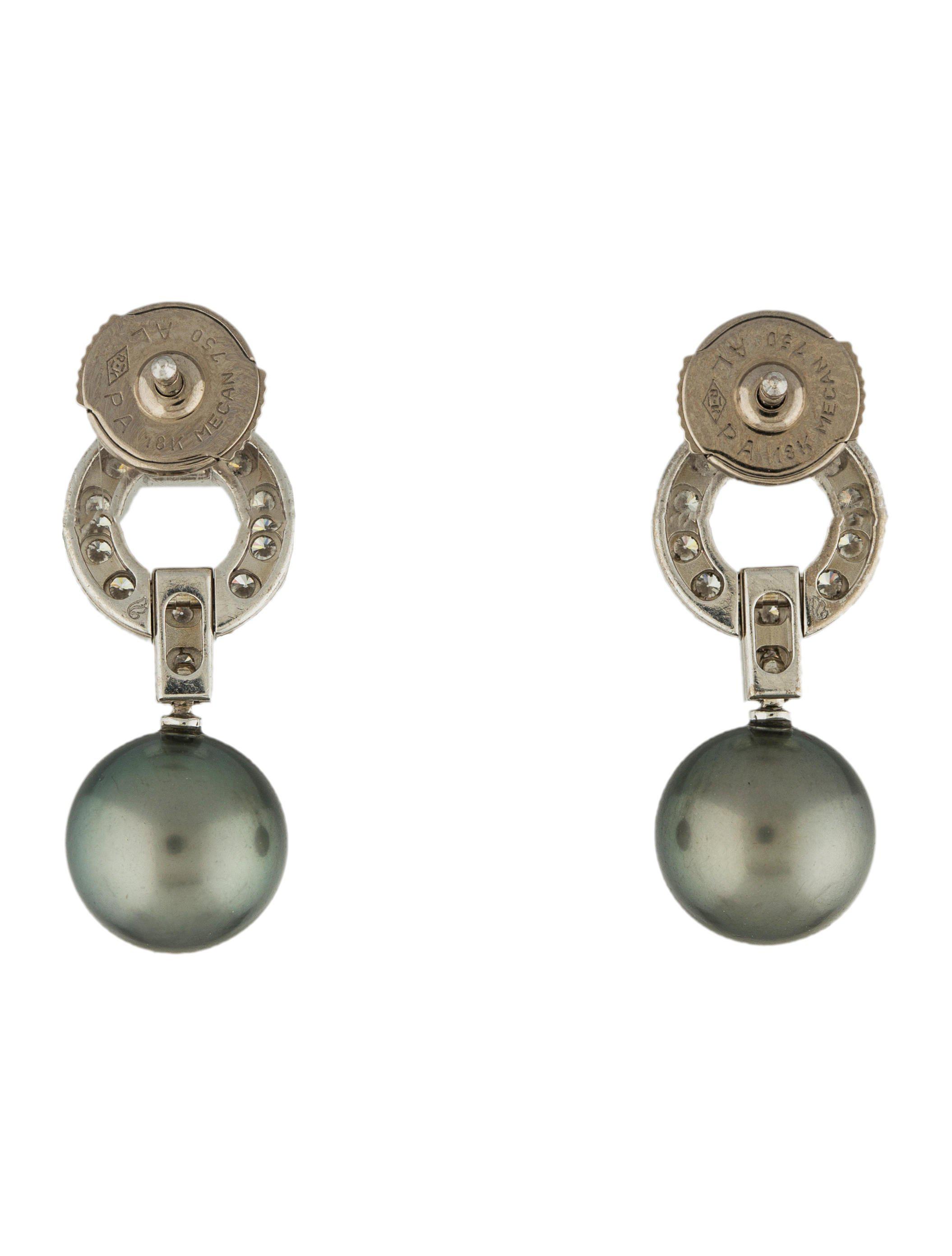 Lyst Cartier Himalia Pearl Diamond Earrings White In Metallic Gallery