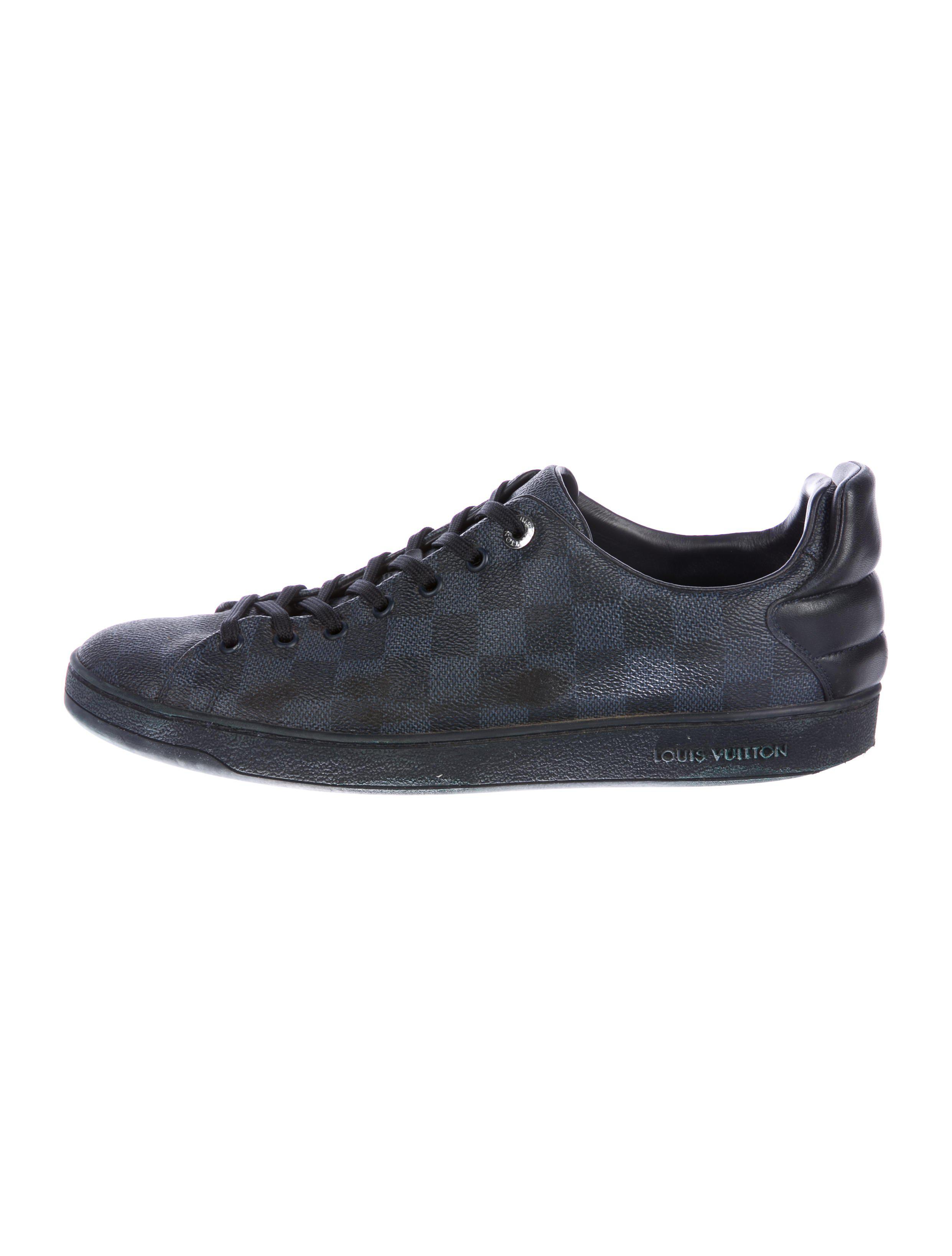 Lyst - Louis Vuitton 2016 Frontrow Damier Cobalt Sneakers in Black for Men