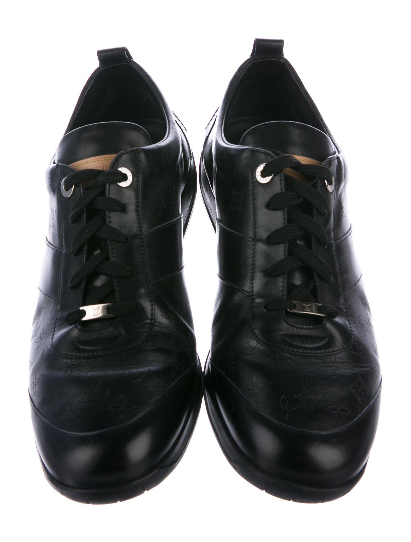 Lyst - Louis Vuitton Monogram Leather Sneakers in Black for Men