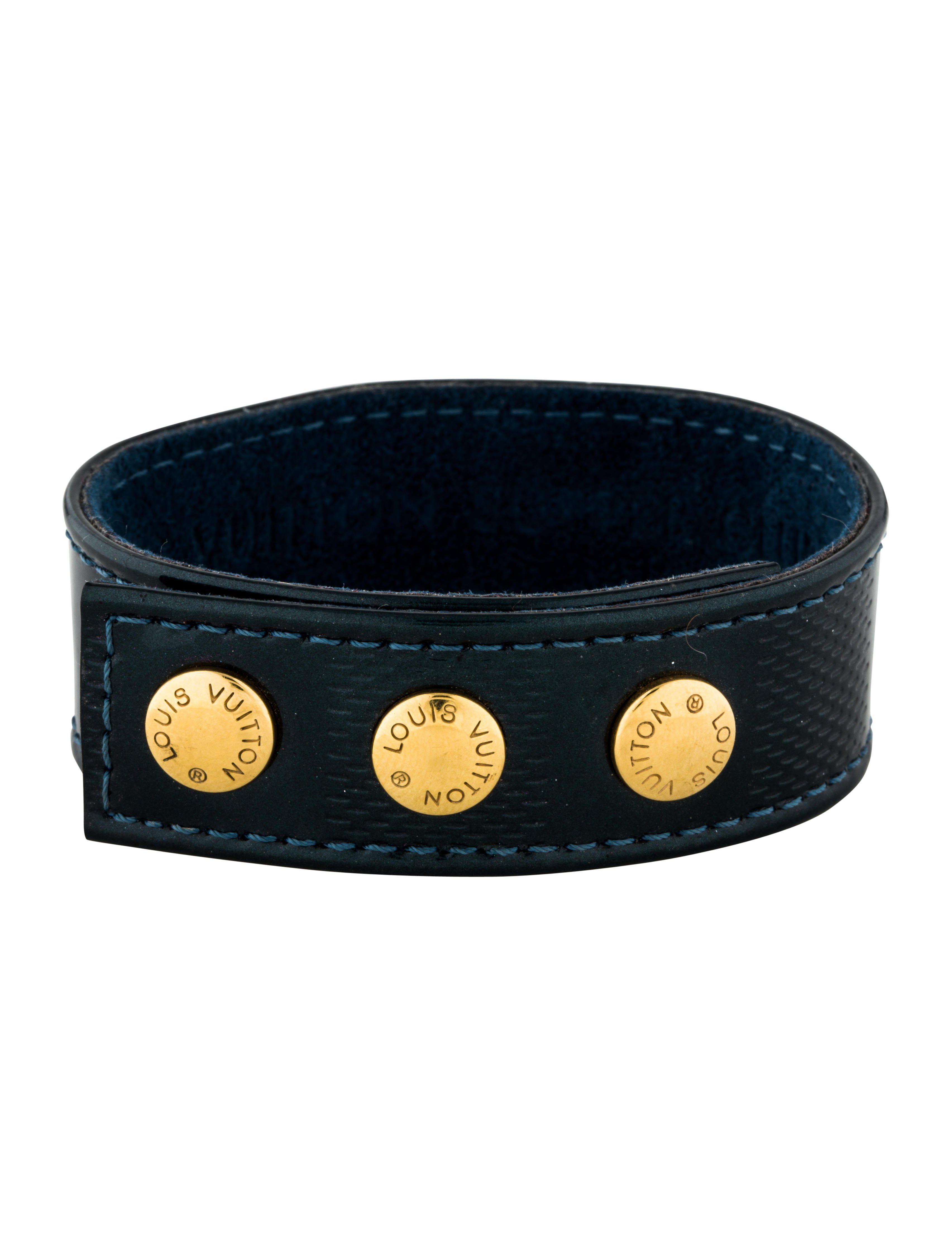 Lyst - Louis Vuitton Leather Supper Club Snap Bracelet Gold in Metallic