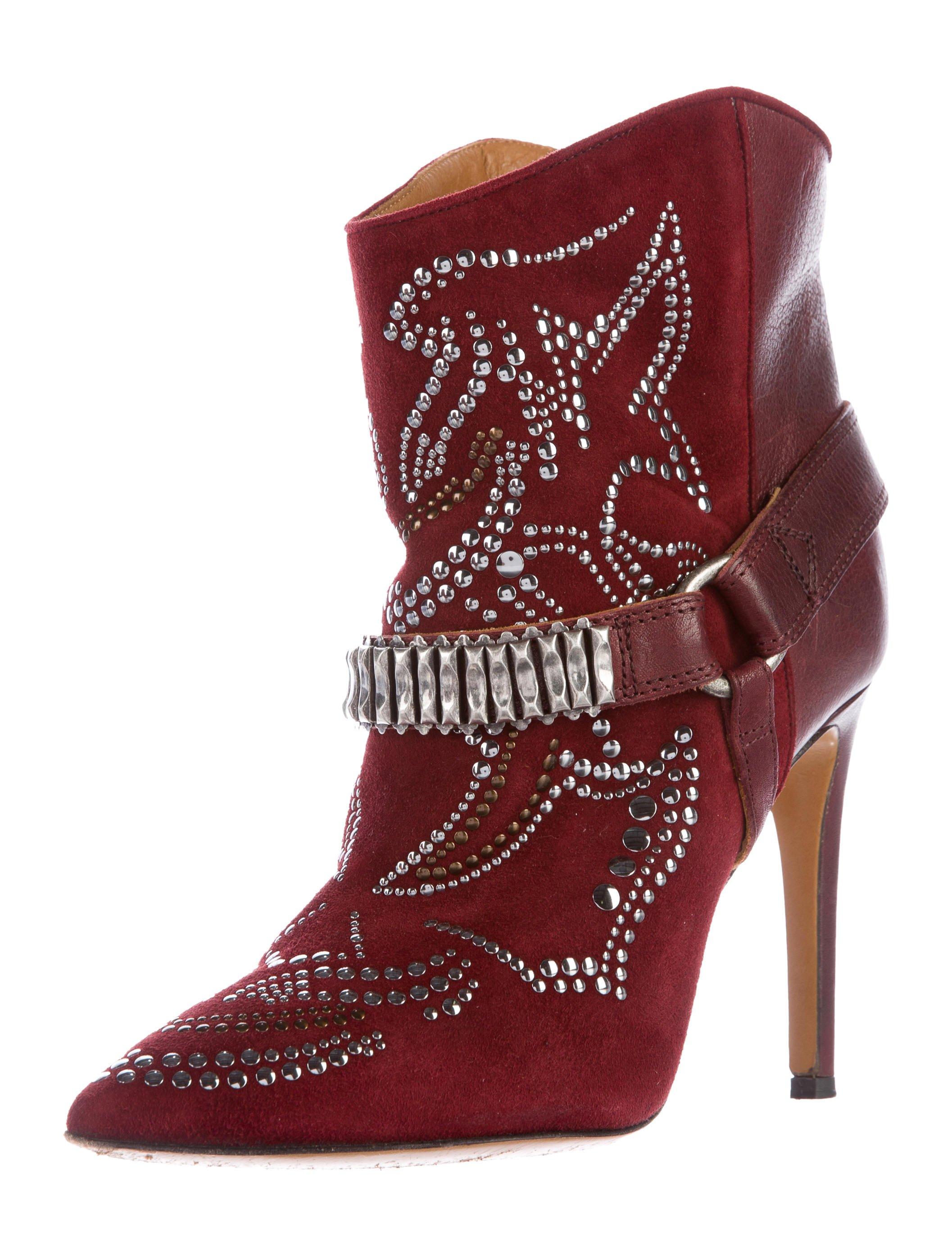 Lyst Isabel Marant Milwaukee Studded Ankle Boots Silver