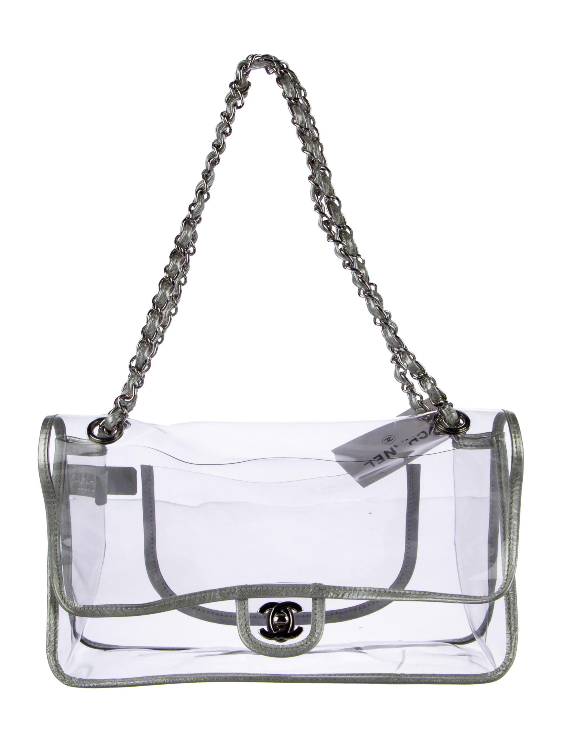 Lyst Chanel Flap Bag Clear In Metallic Gallery