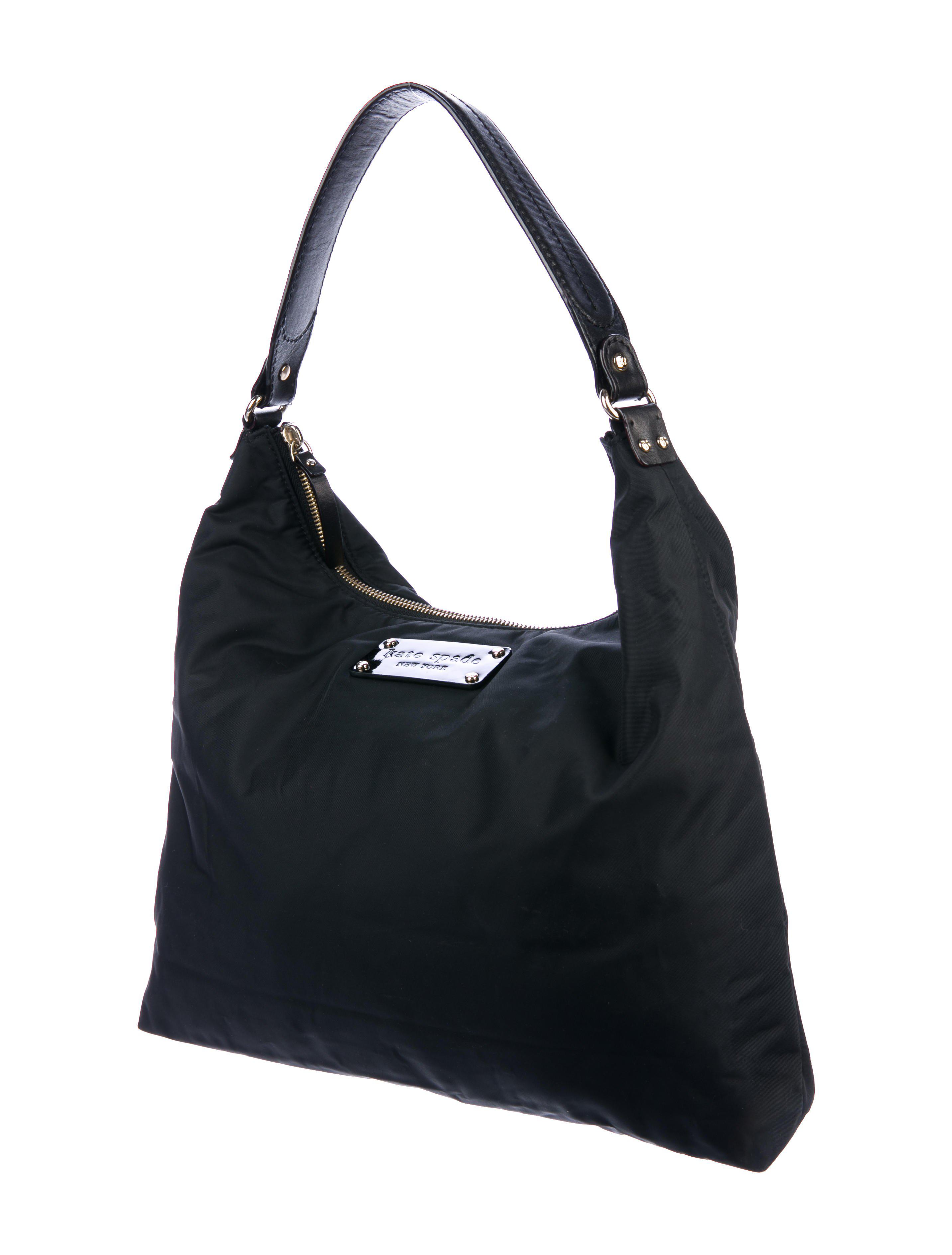 Lyst Kate Spade Leather Trimmed Nylon Hobo Bag Black In Metallic Gallery