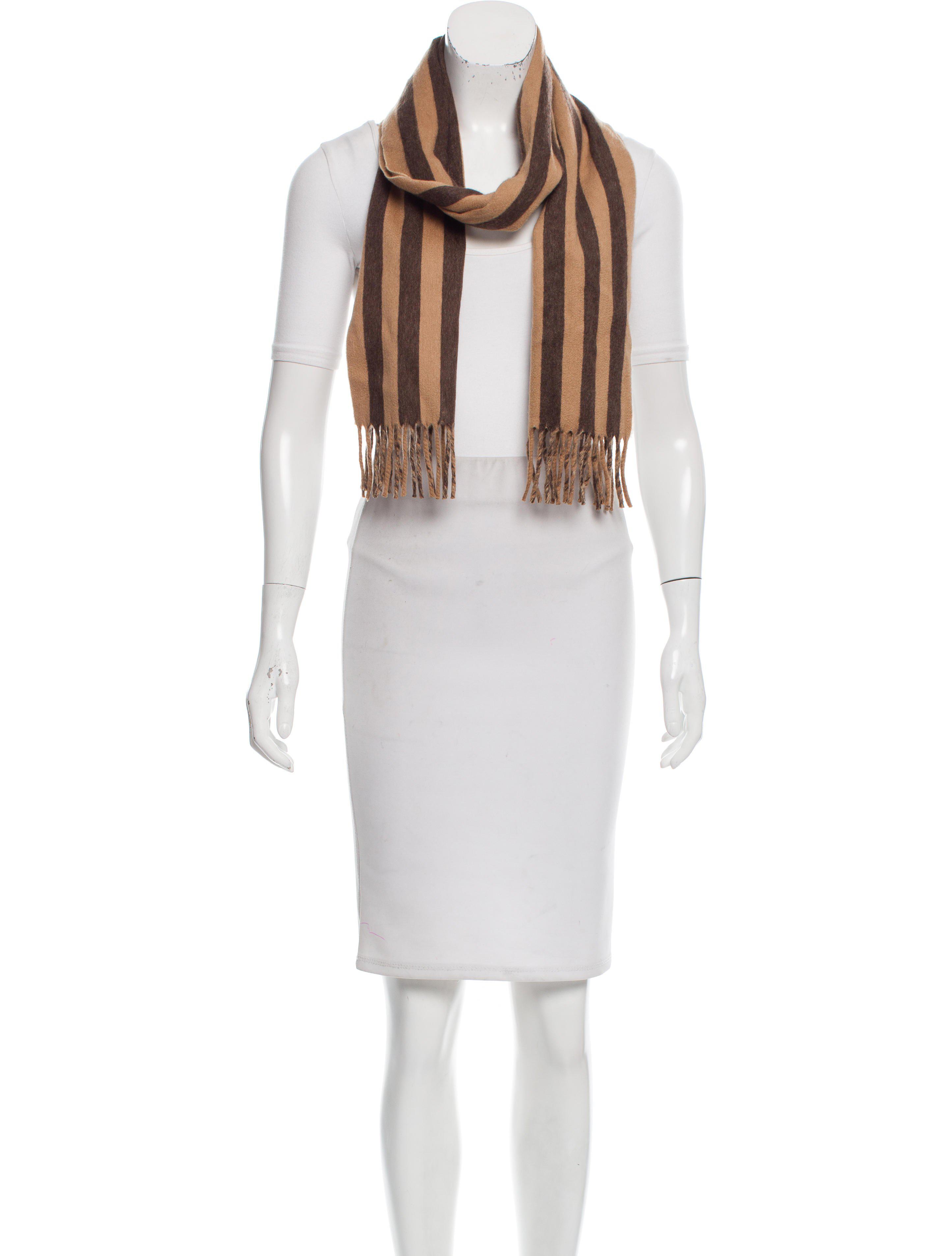Lyst - Louis Vuitton Striped Cashmere Scarf Tan in Natural