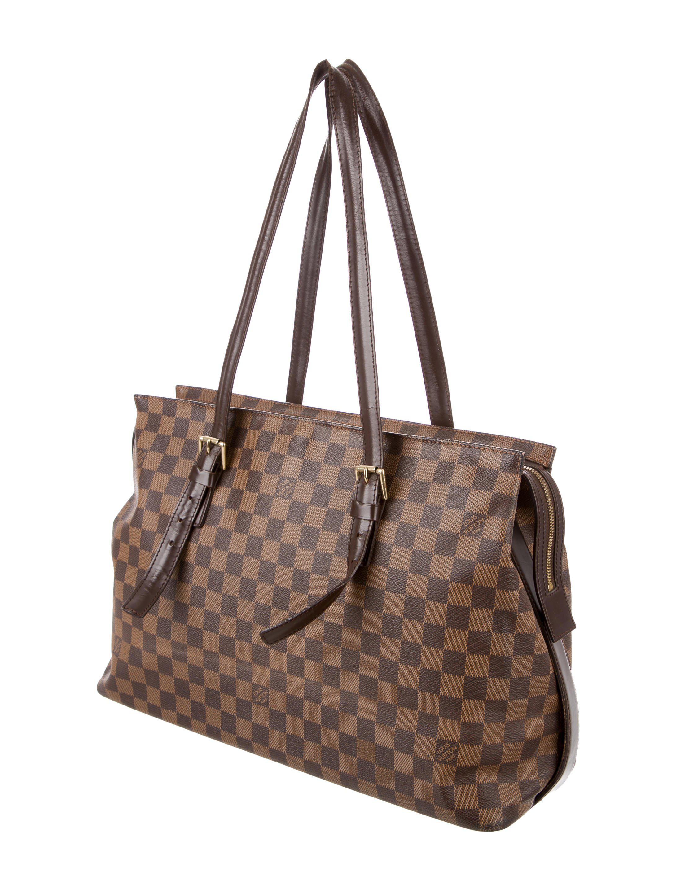 Lyst - Louis Vuitton Damier Ebene Chelsea Tote Brown in Natural