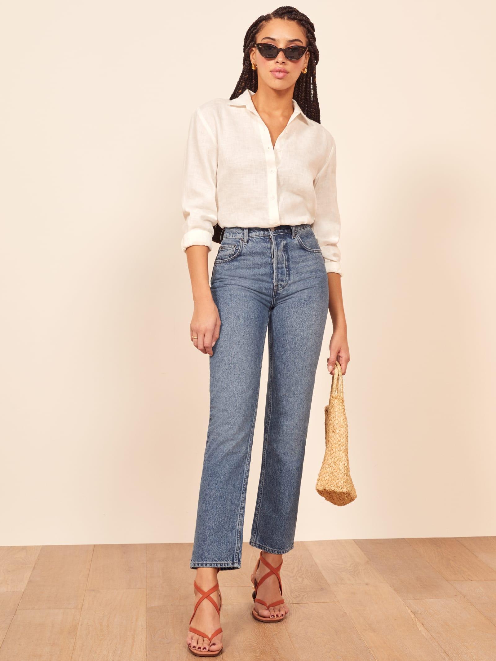 Reformation Cynthia High Relaxed Jean in Blue - Lyst