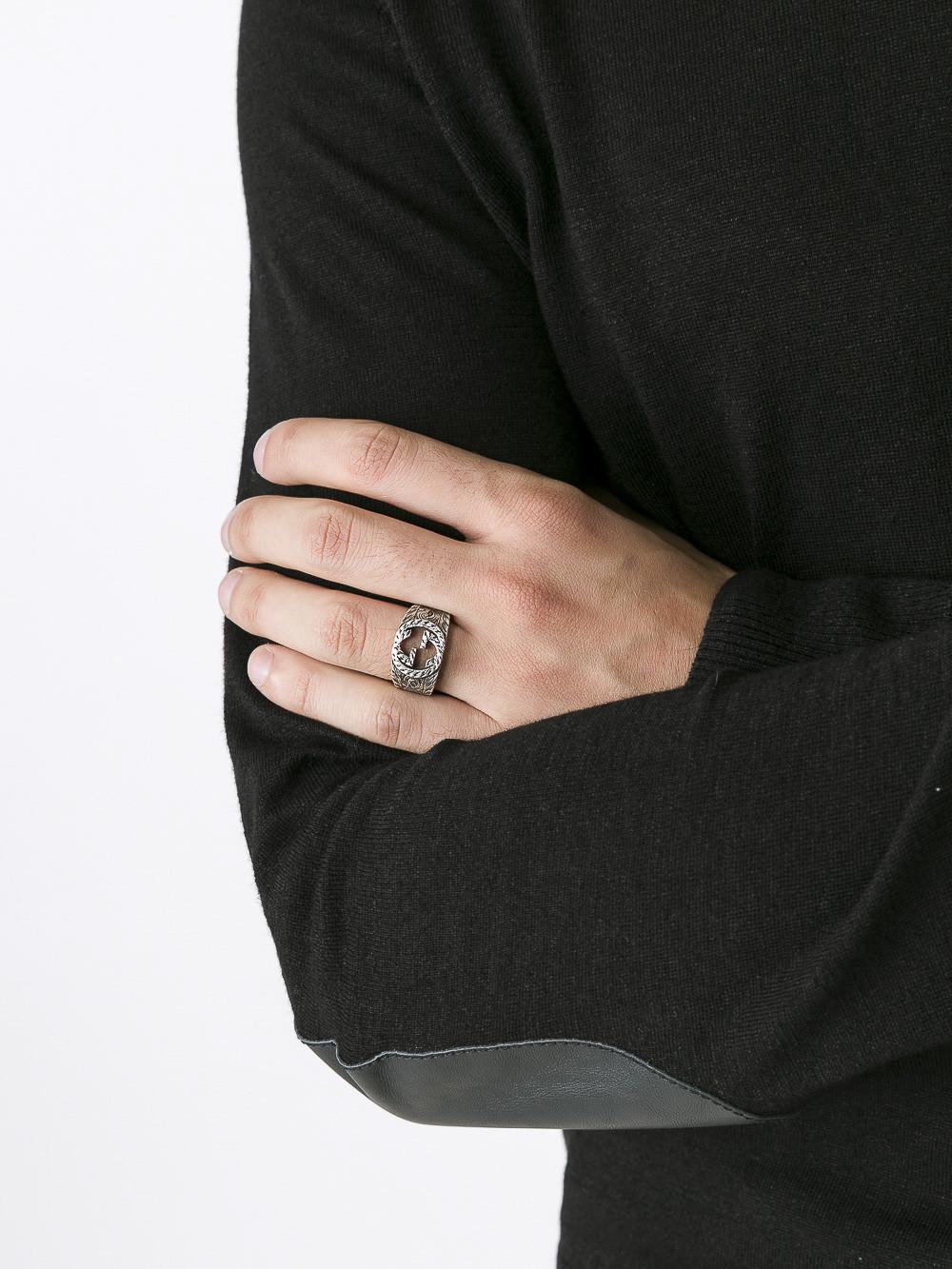 Gucci Interlocking G Ring in Metallic for Men - Lyst