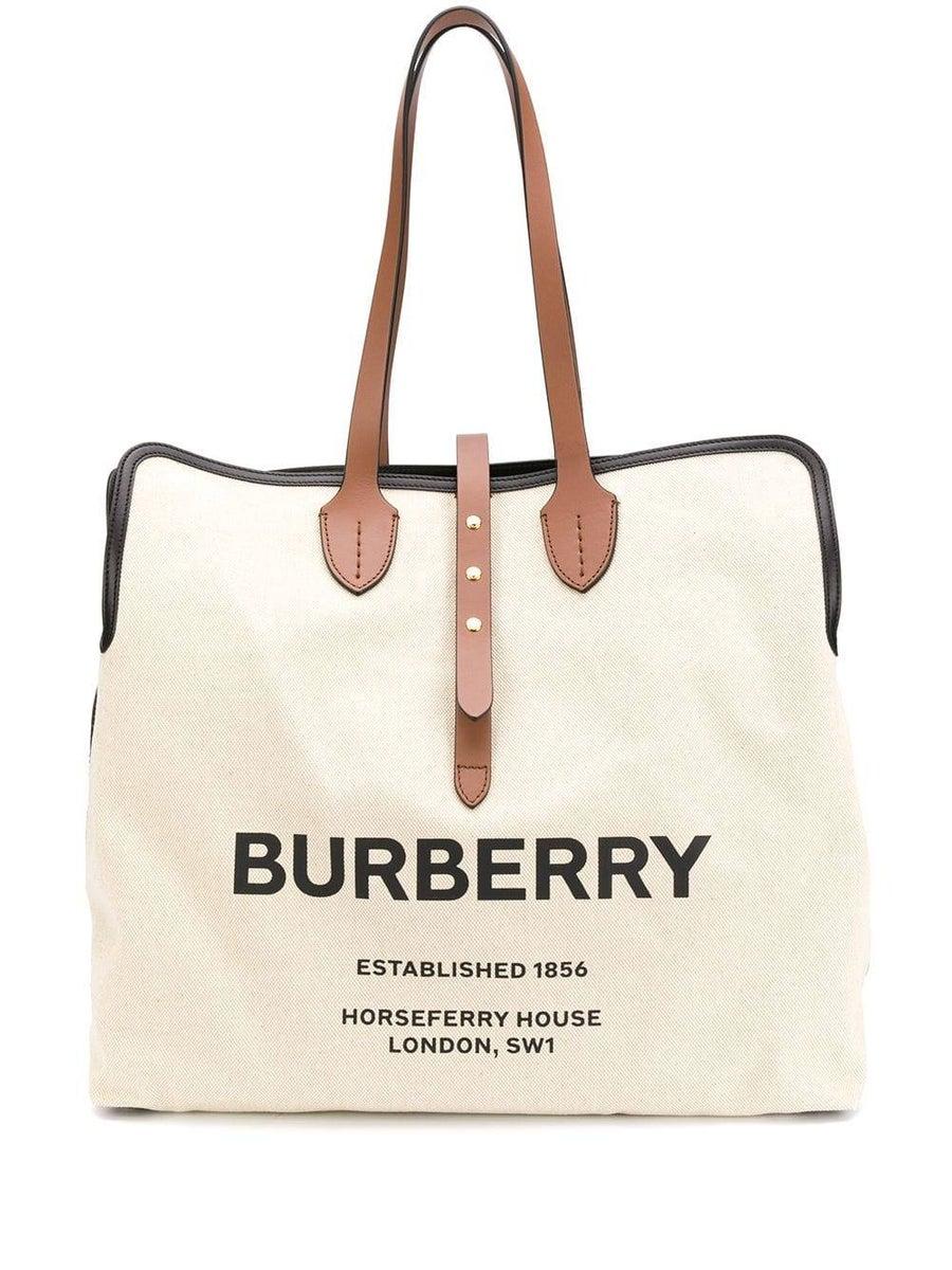 Burberry Logo Tote Bag in Natural - Save 43% - Lyst