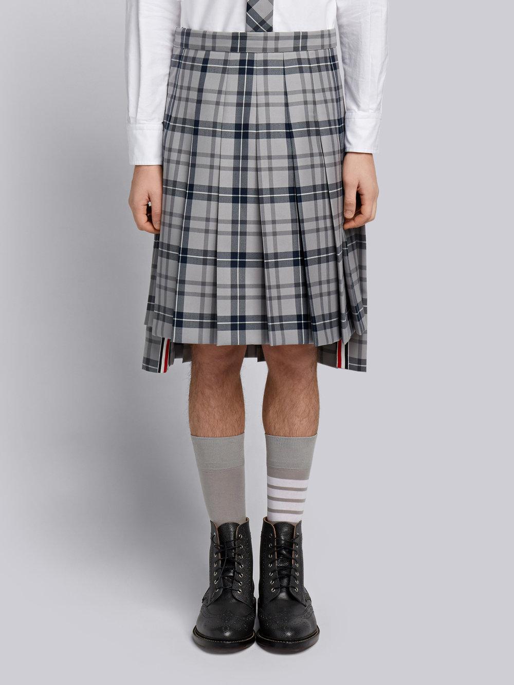 Thom Browne Tartan School Uniform Twill Knee-length Pleated Skirt in