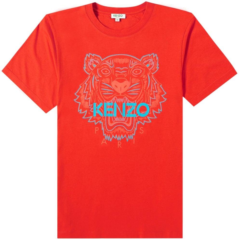KENZO Tiger Face T-shirt Red in Red for Men - Lyst