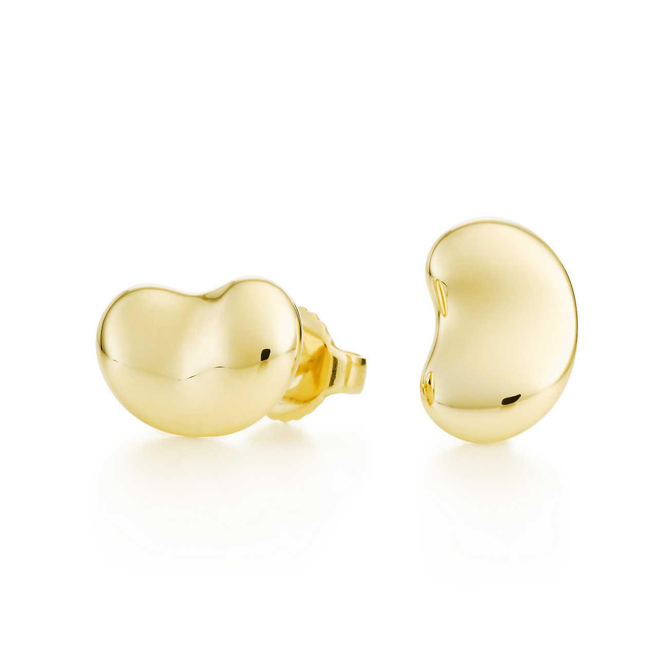 Tiffany Co Elsa Peretti Bean Design Earrings In 18k Gold Tiffany Co