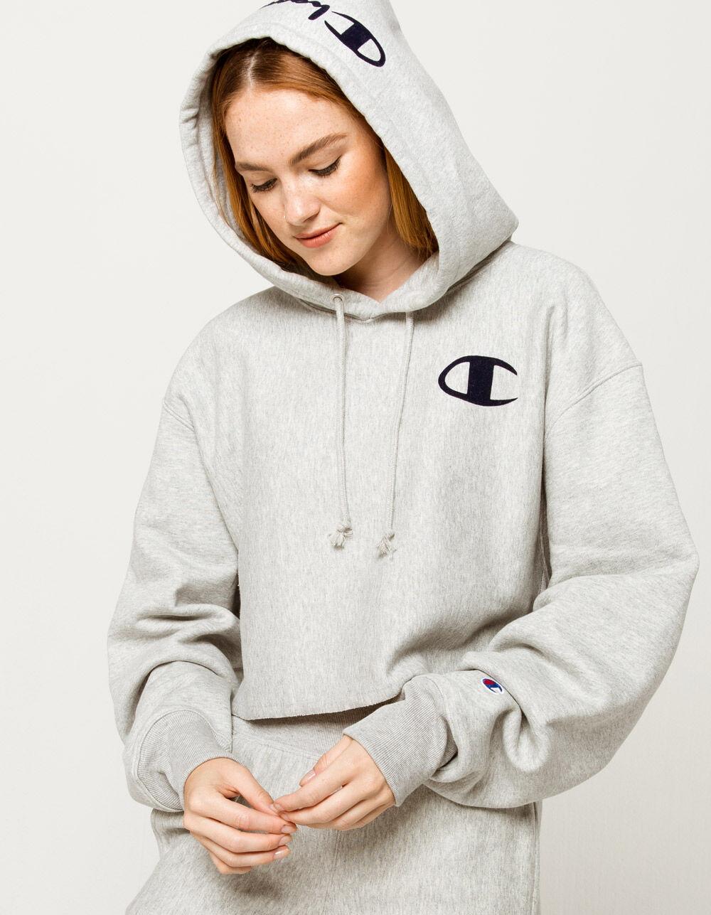 crop hoodie champion