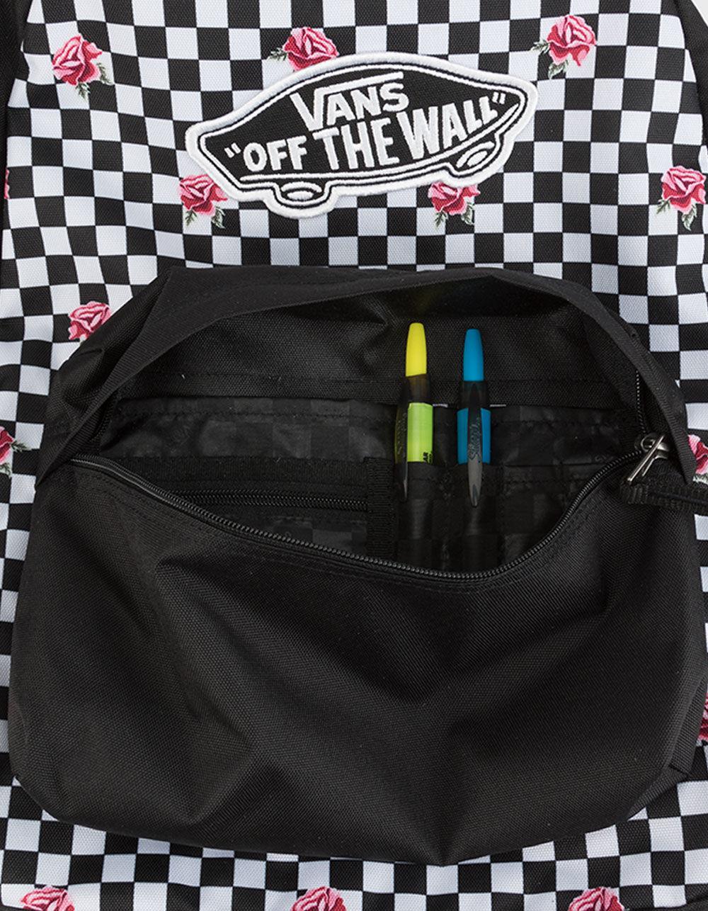 vans rose checkerboard backpack