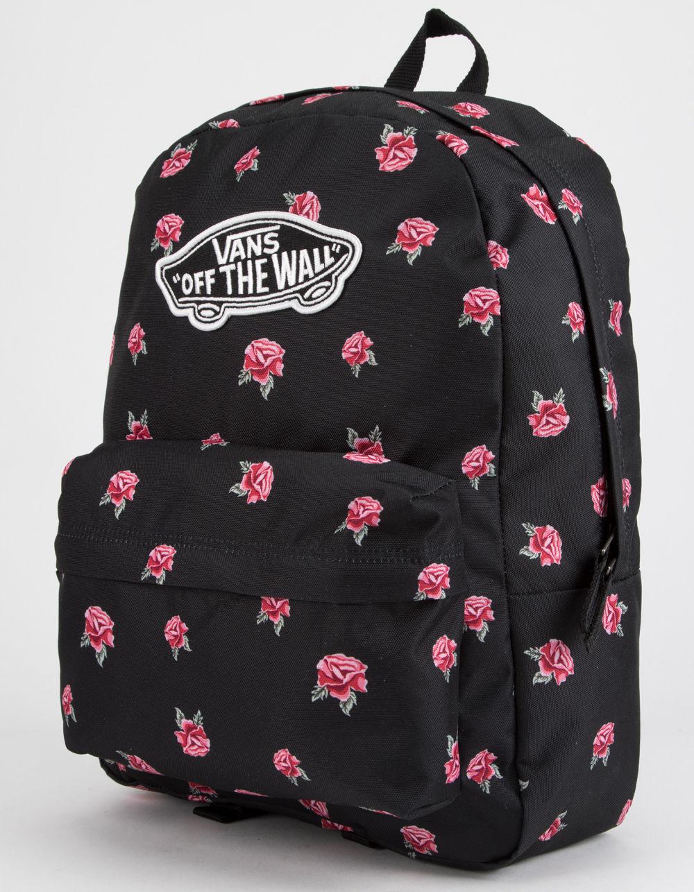 Black Backpack With Roses IUCN Water