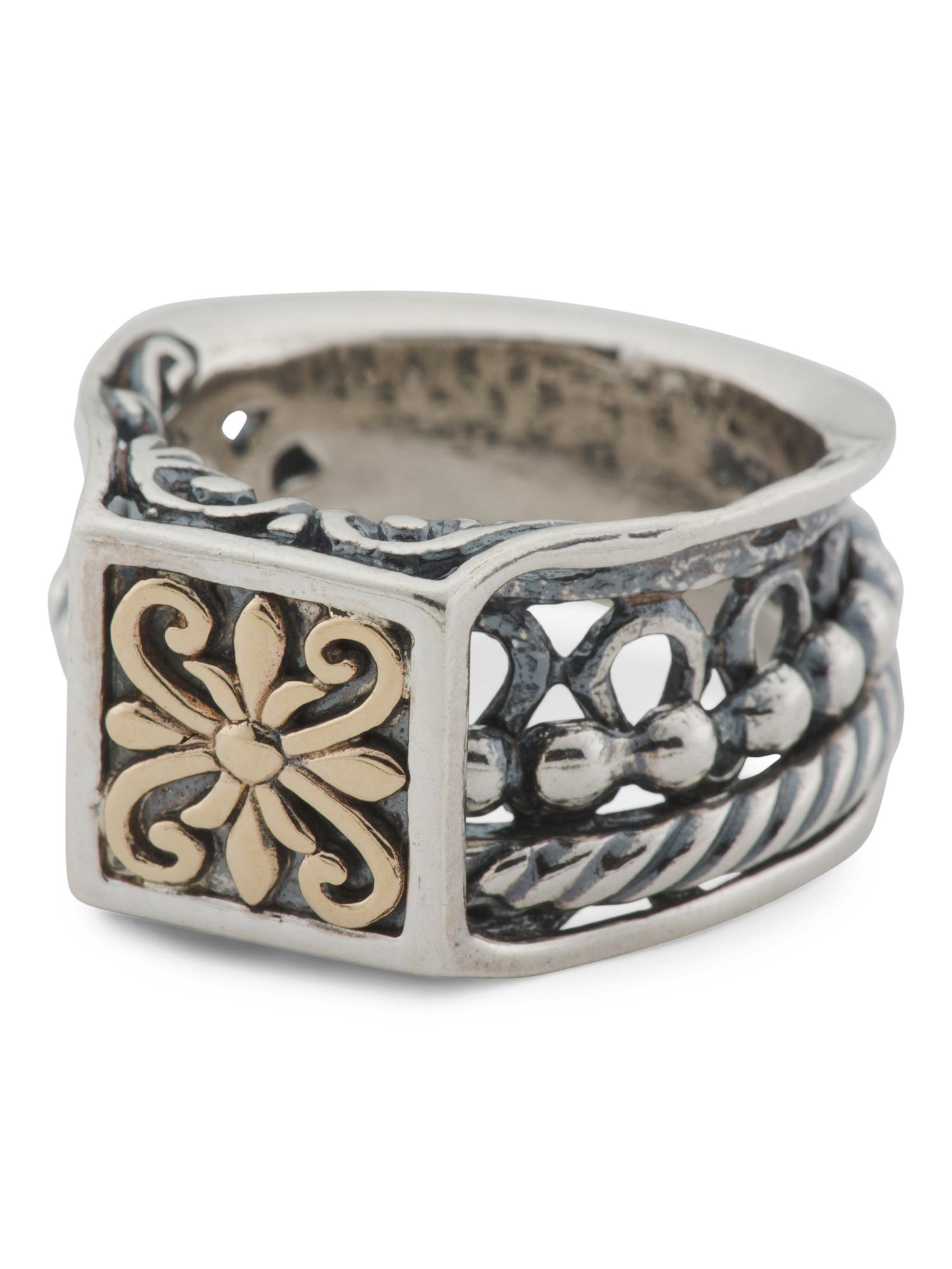 Tj Maxx Made In Israel 14k And Sterling Silver Scroll Design Ring in