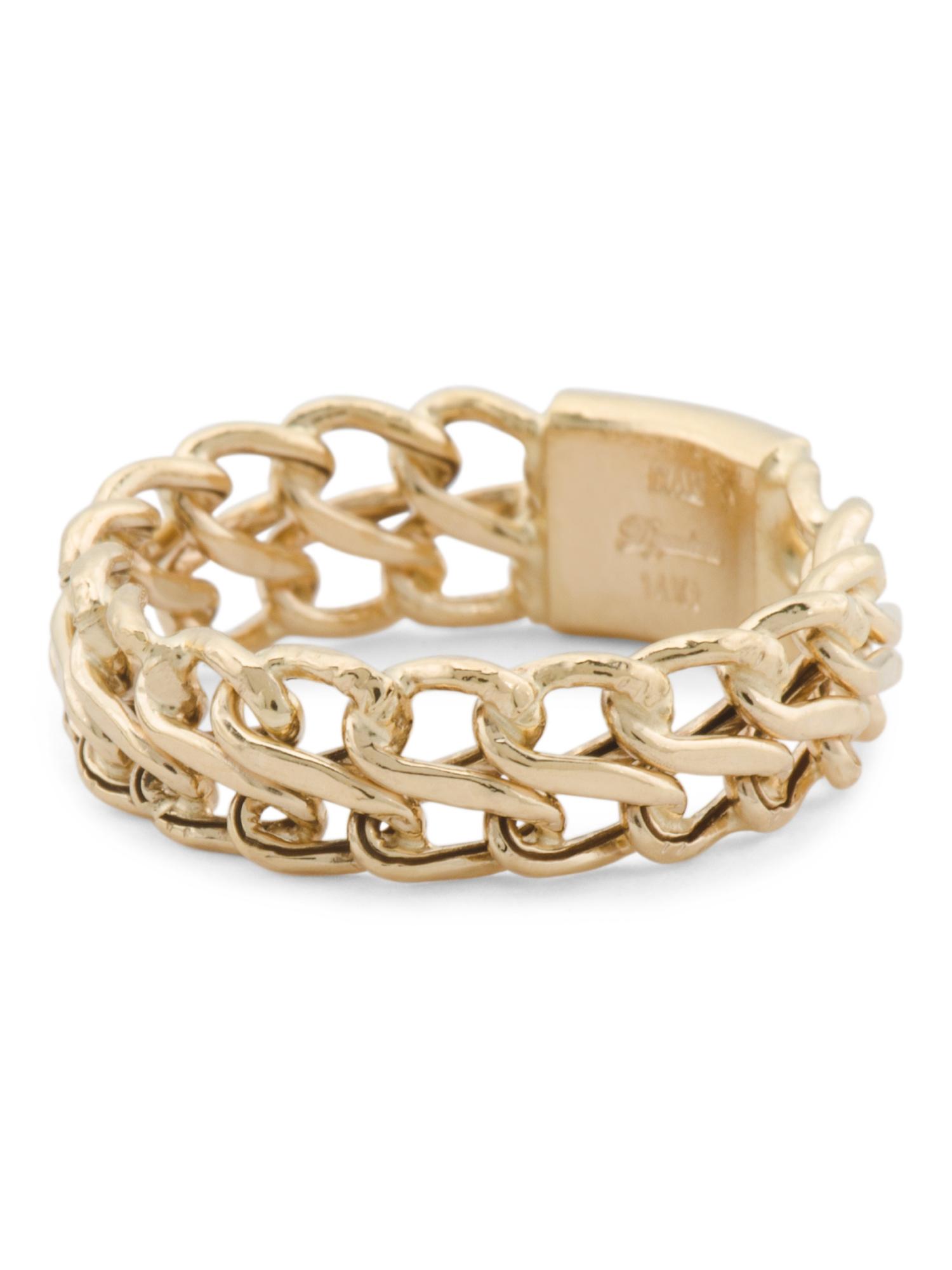 Tj Maxx Made In Italy 14k Gold Linked Band Ring in Metallic - Lyst