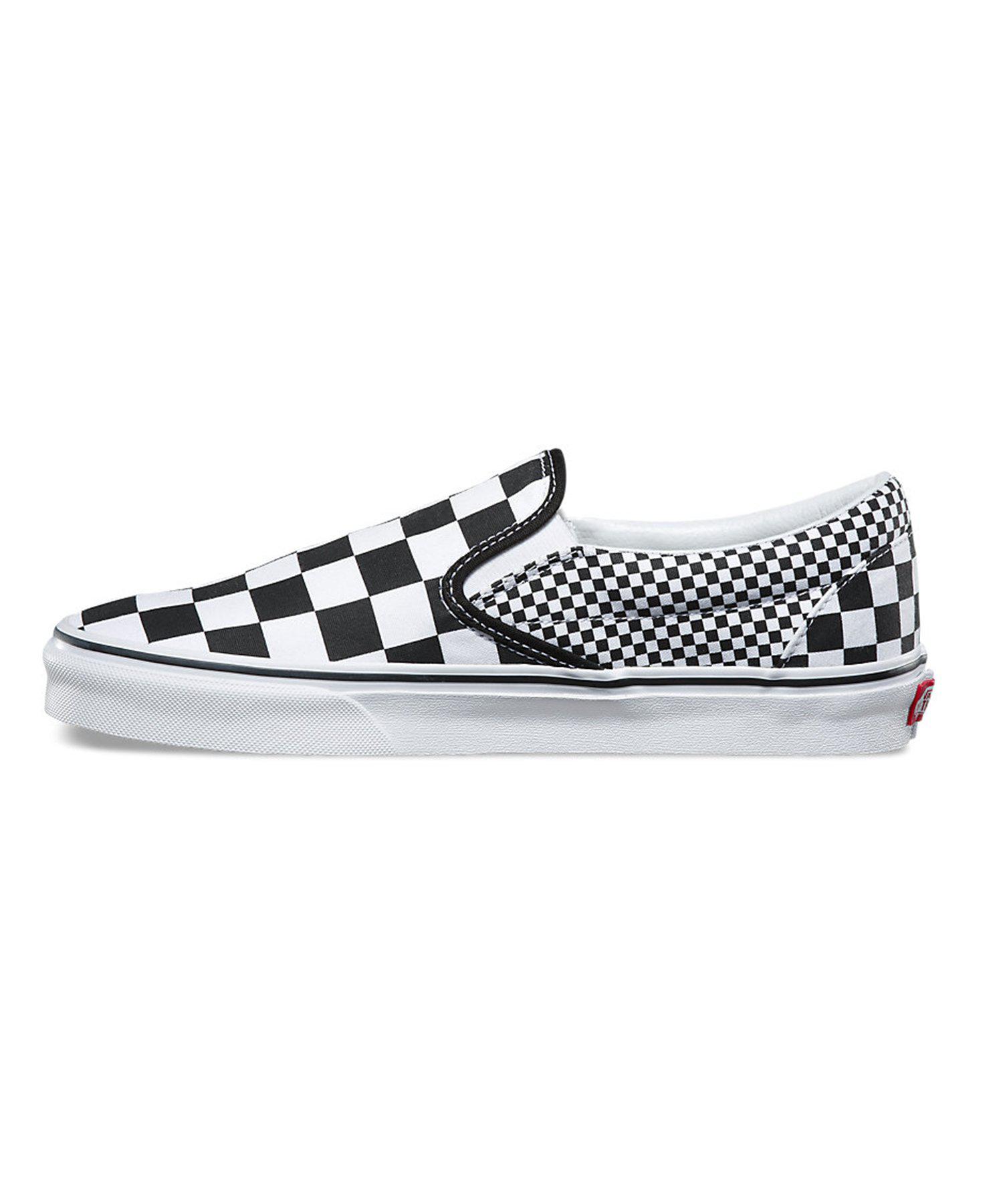 checkered white slip on vans