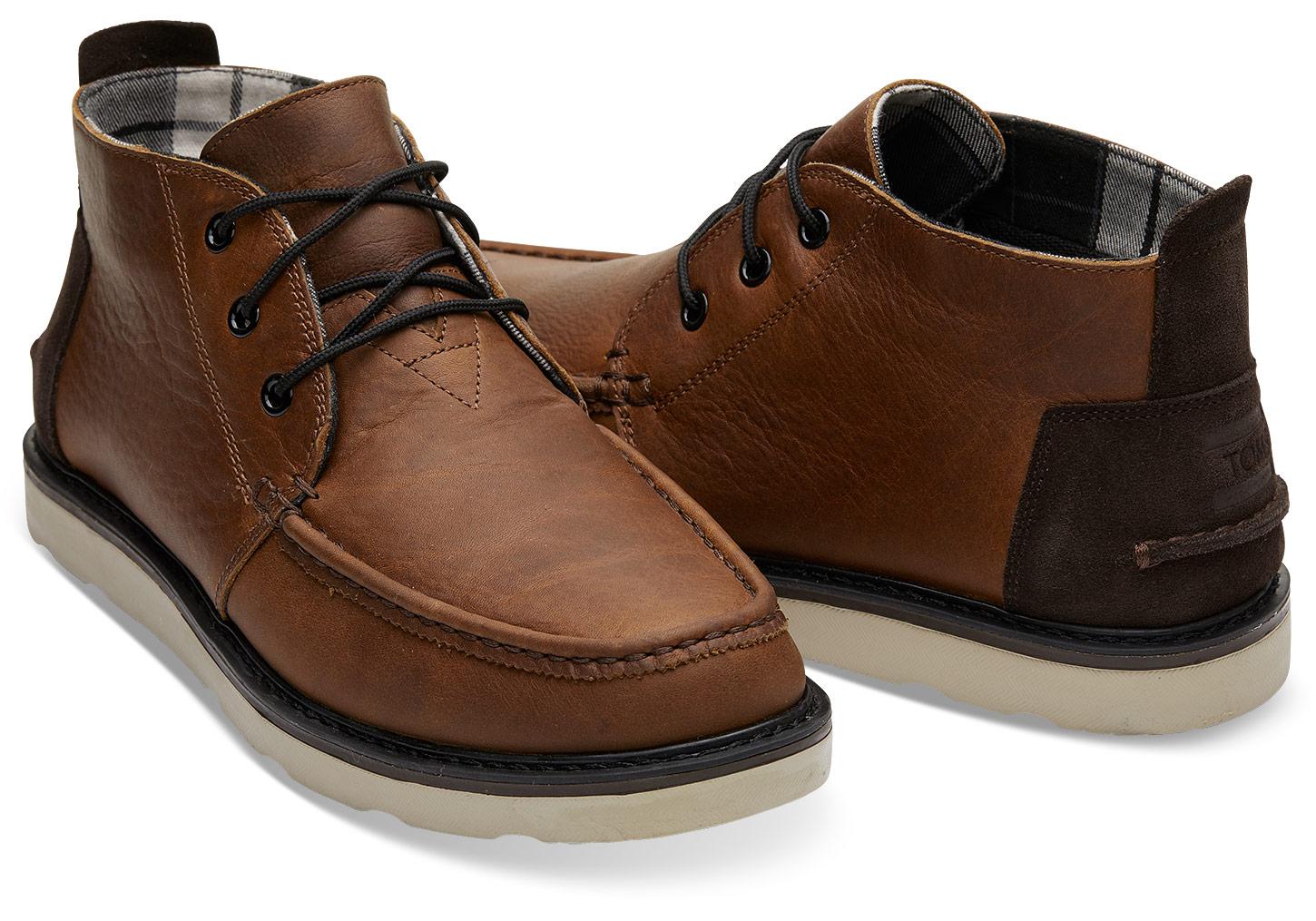 Lyst - Toms Waterproof Brown Pull Up Leather Men's Chukka Boots in ...