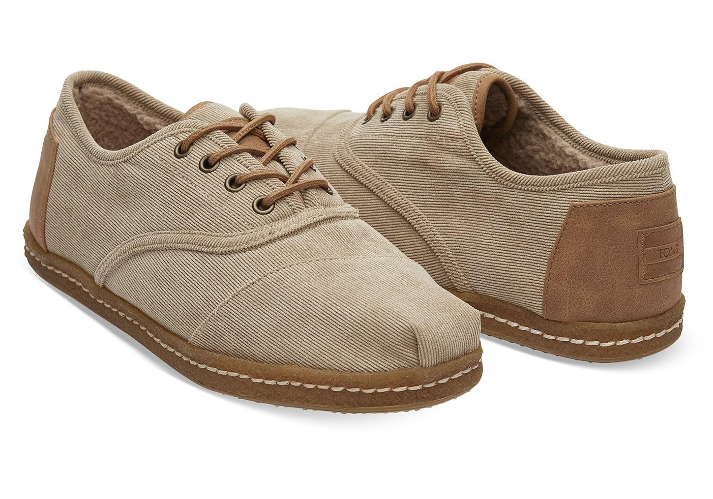 TOMS Toffee Micro Corduroy Faux Shearling Men's Cordones in Brown for