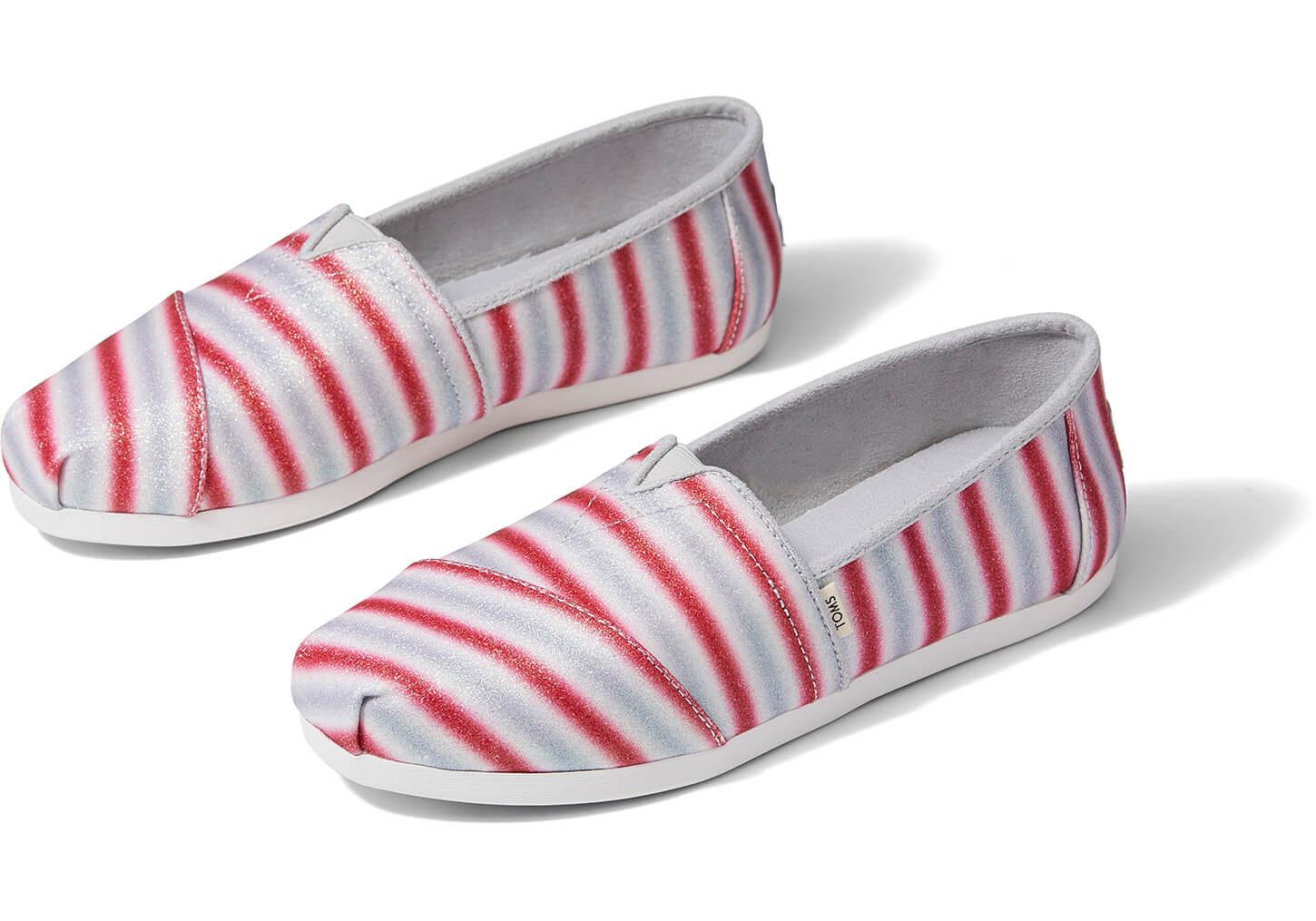 toms candy cane glitter shoes