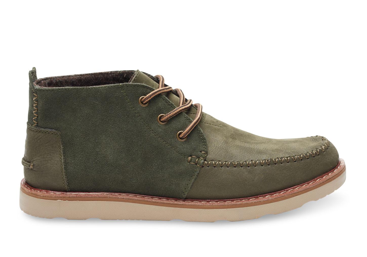 Toms Tarmac Olive Suede/full Grain Leather Men's Chukka Boots in Green ...