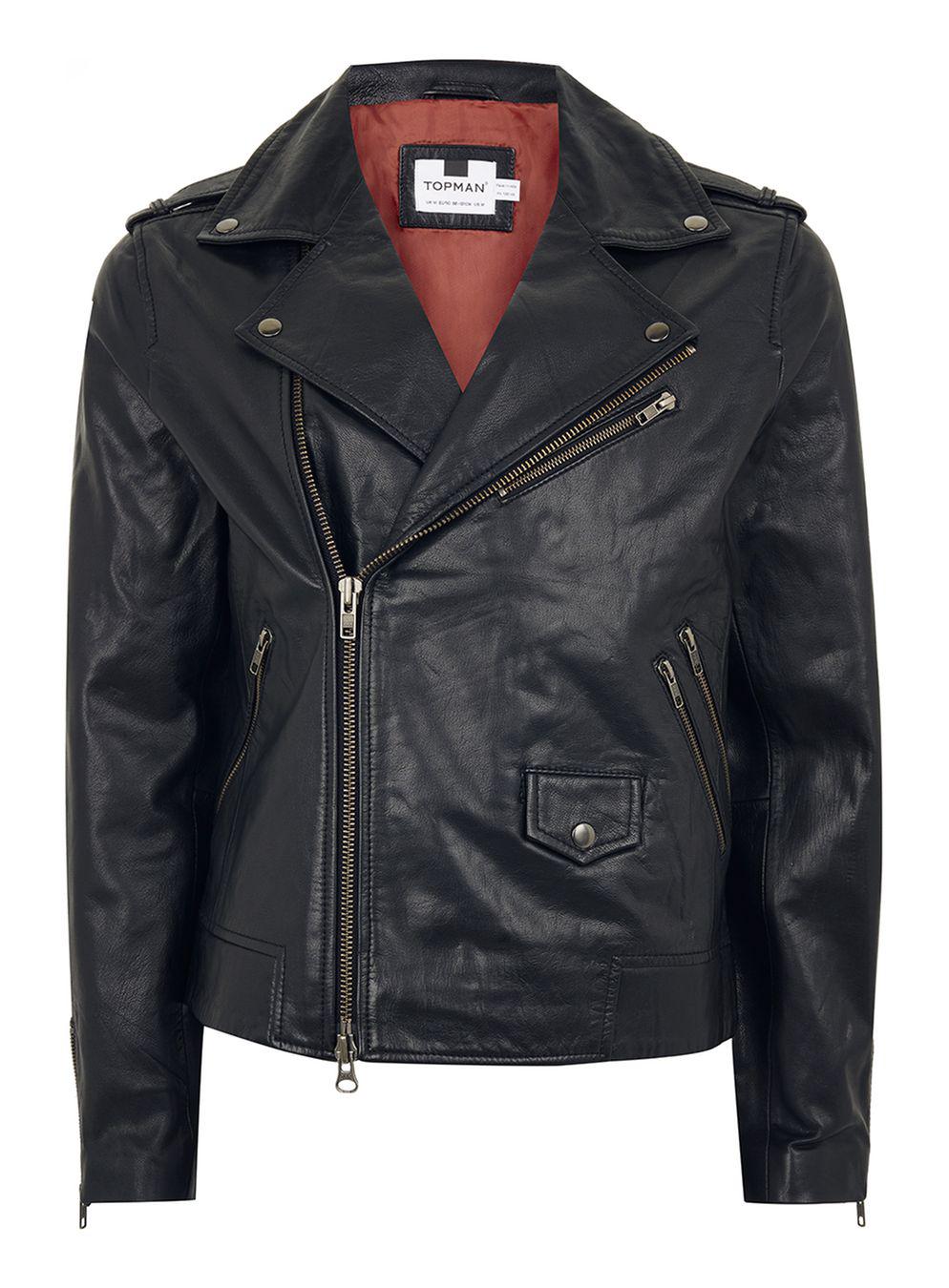 Lyst - Topman Leather Biker Jacket in Black for Men