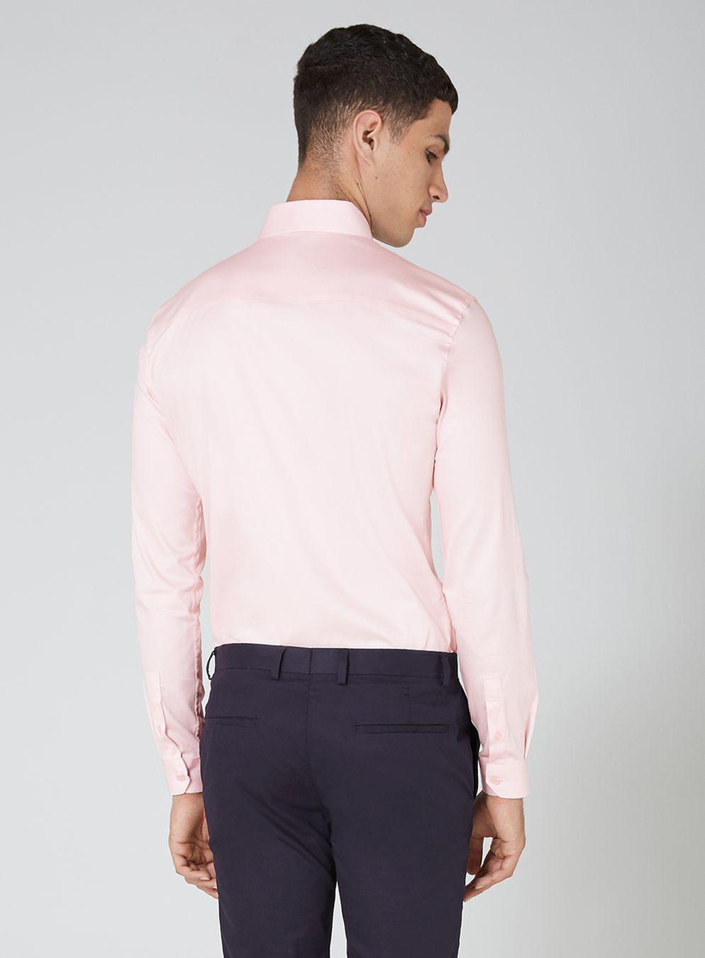 Topman Pink Satin Muscle Long Sleeve Shirt in Pink for Men Lyst